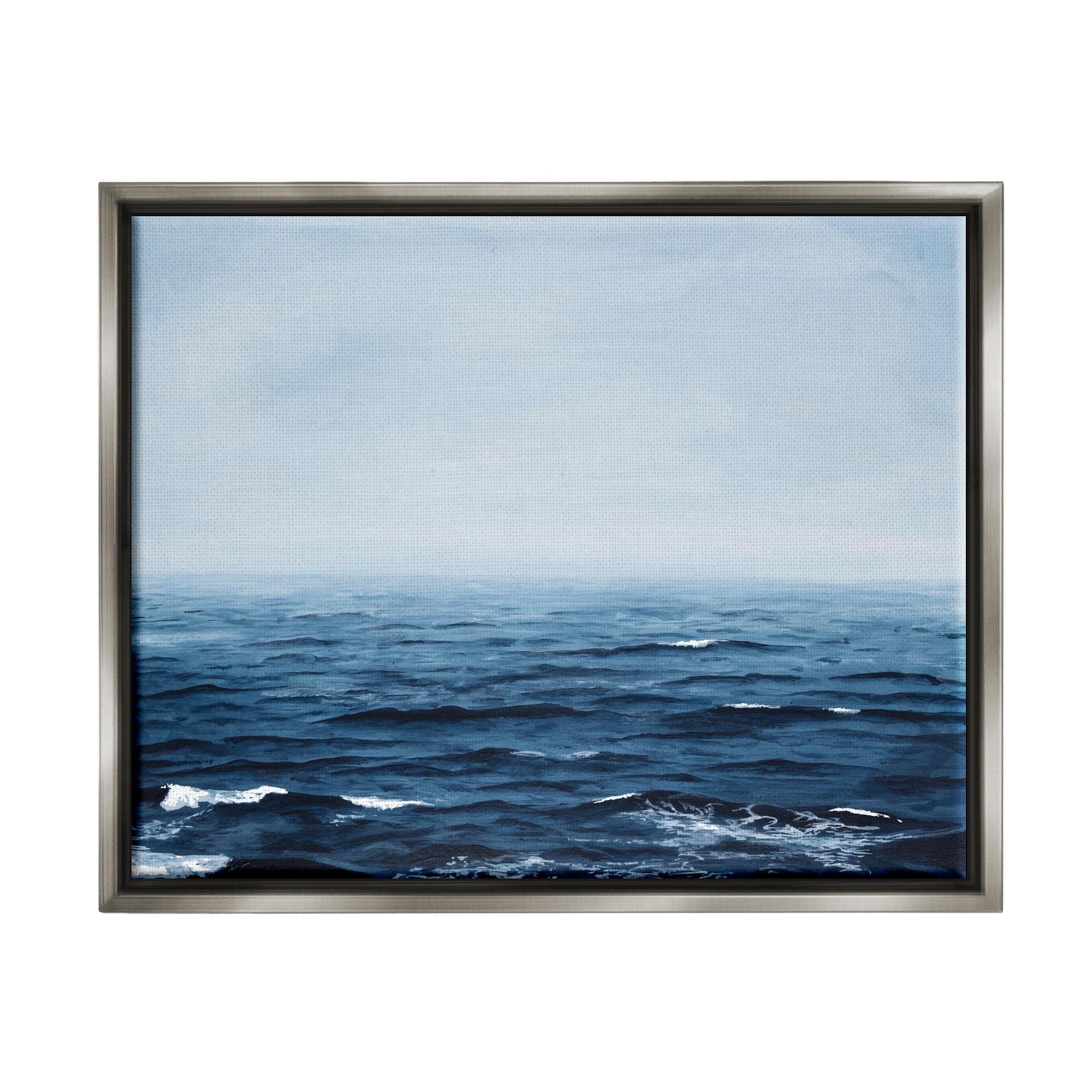 Stupell Industries " Choppy Ocean Water Waves Foggy Nautical Horizon " by Michael Willett Painting Print