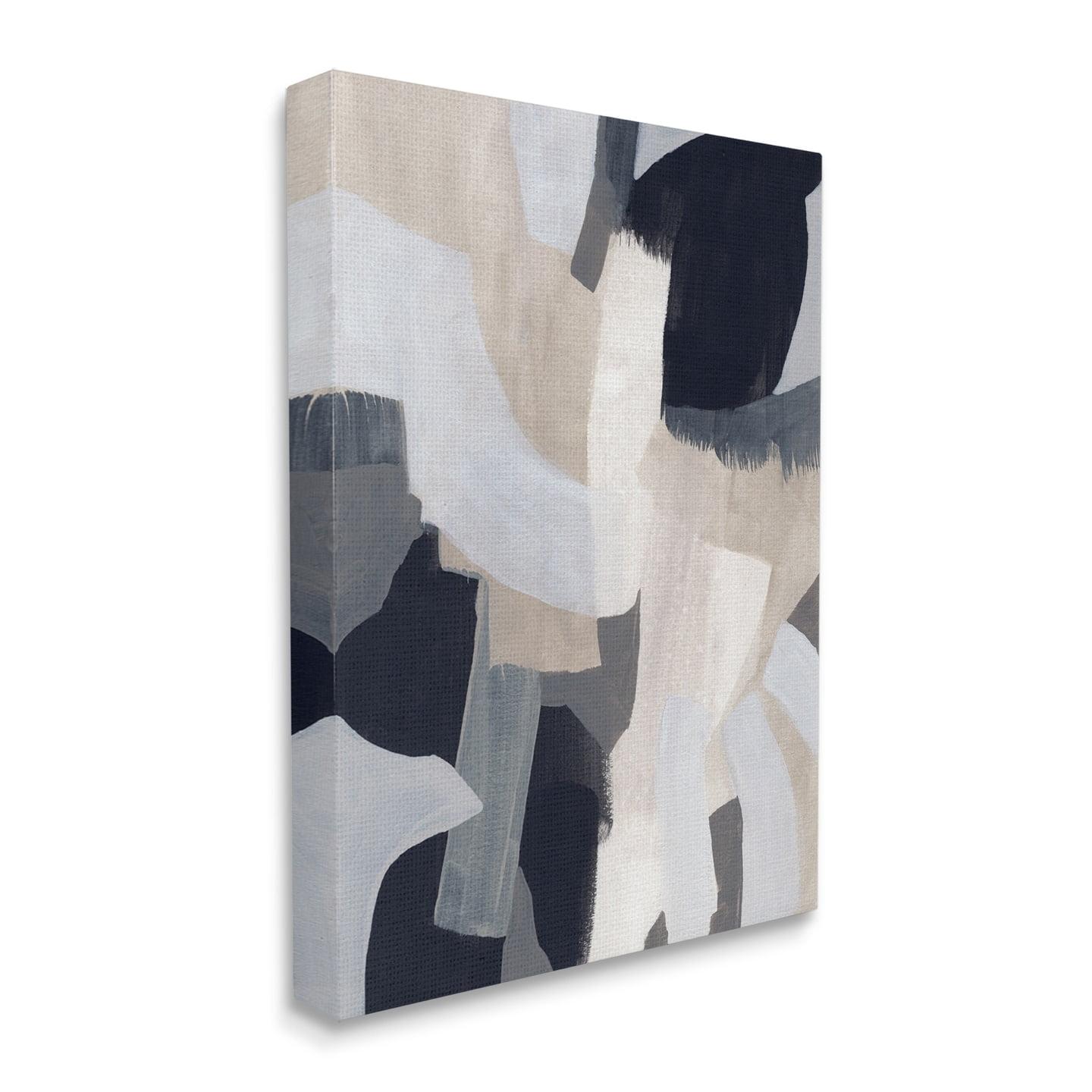 Stupell Industries Collage of Neutral Tone Abstract Shapes Blue Beige