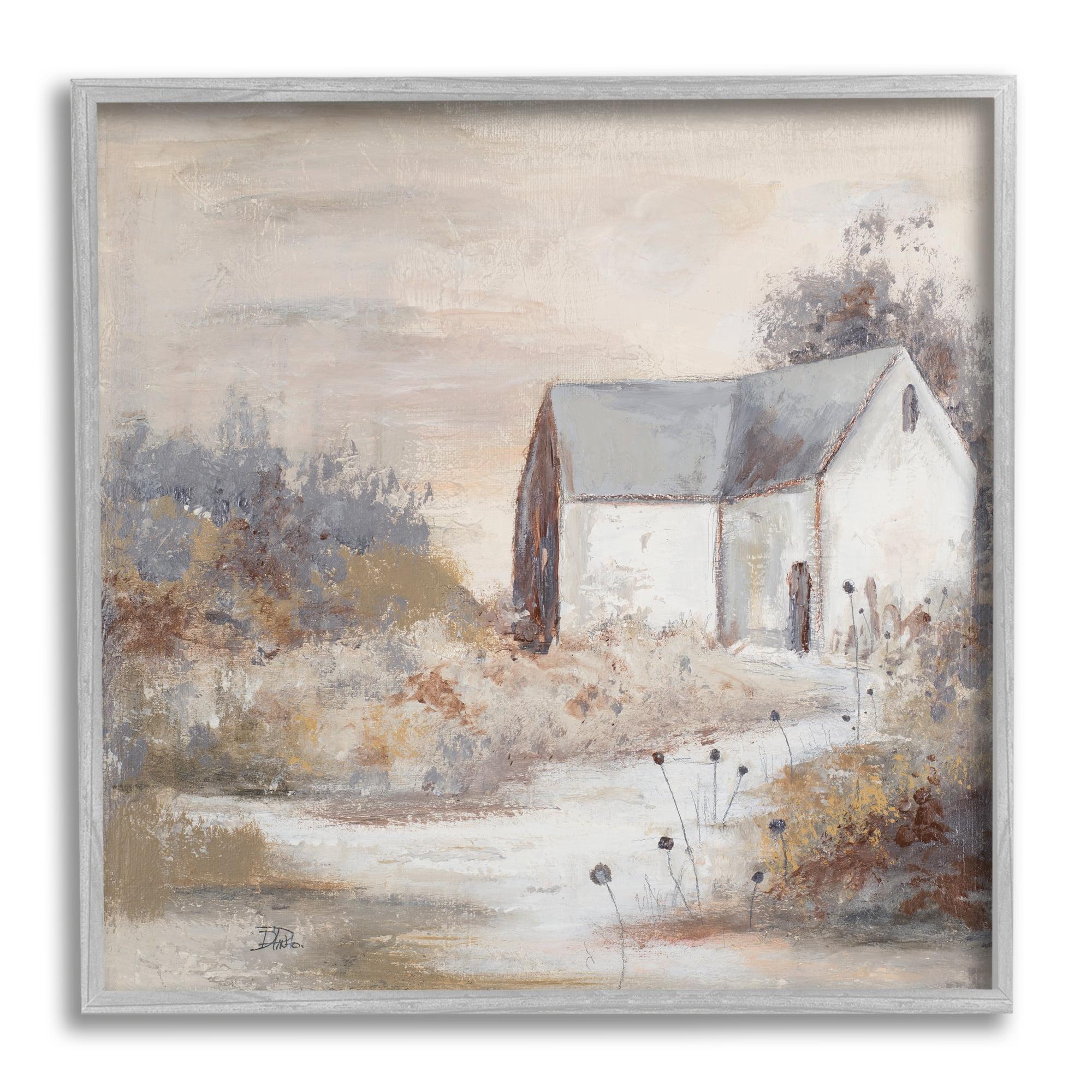 Stupell Industries " Country Cottage With Tall Grass Traditional Painting "