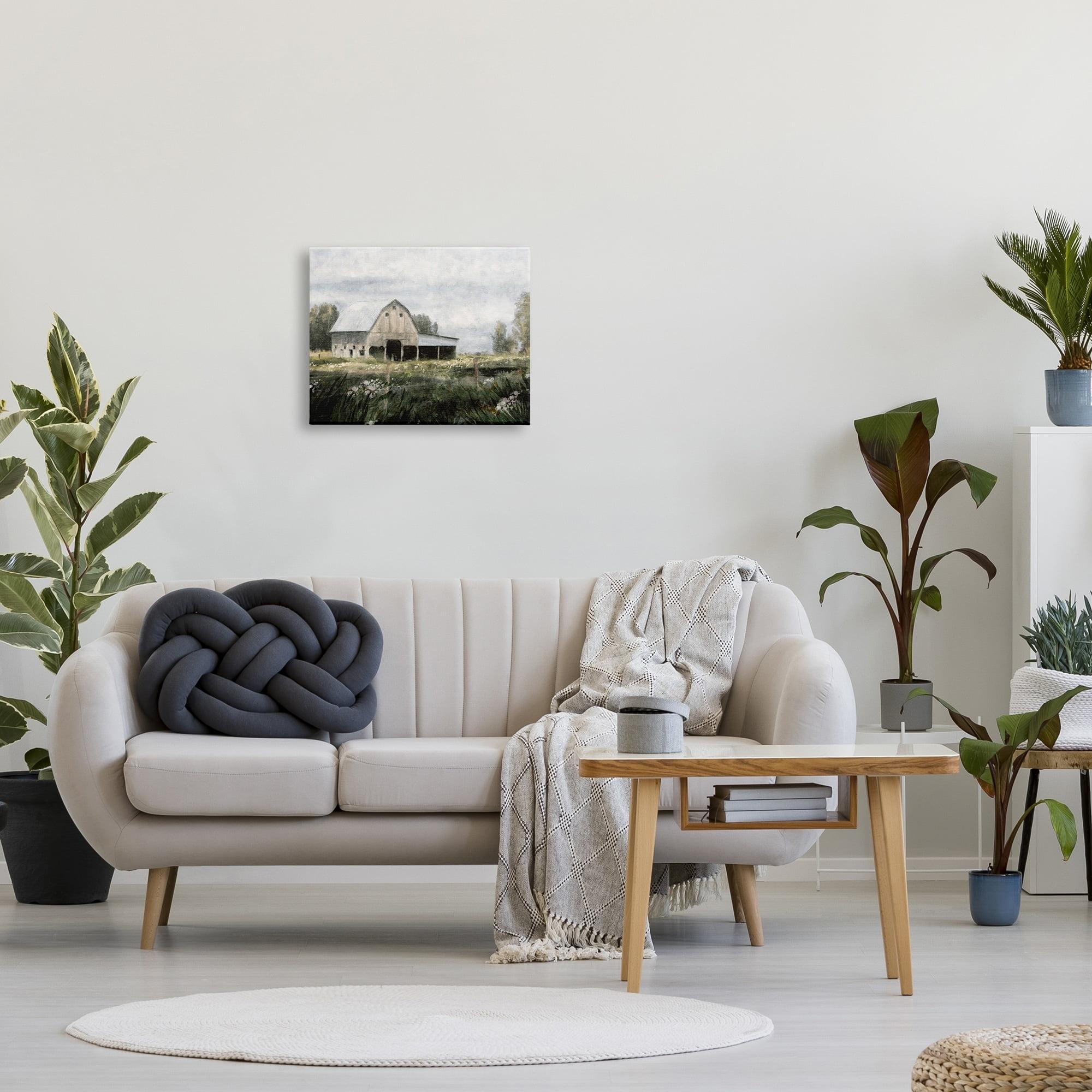 Stupell Industries Aw-141-Canvas " Country Farmhouse Barn Meadow " by Nina Blue Painting Print