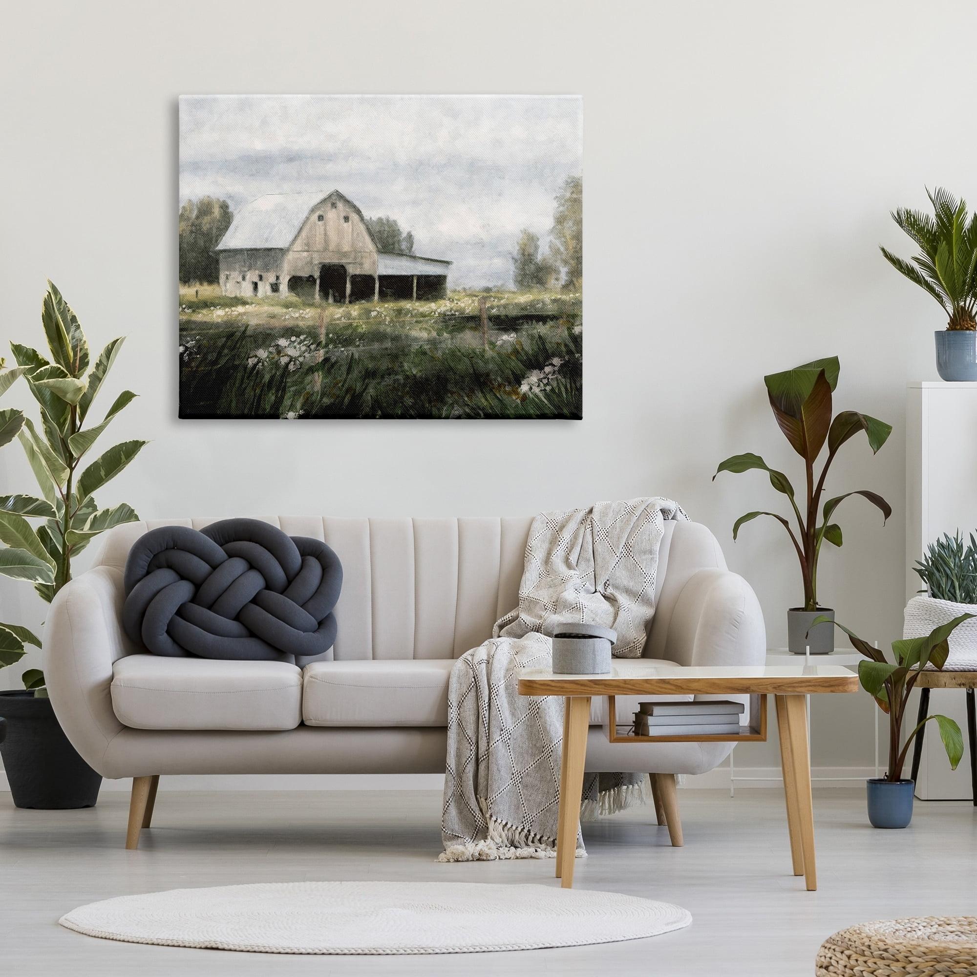 Stupell Industries Aw-141-Canvas " Country Farmhouse Barn Meadow " by Nina Blue Painting Print