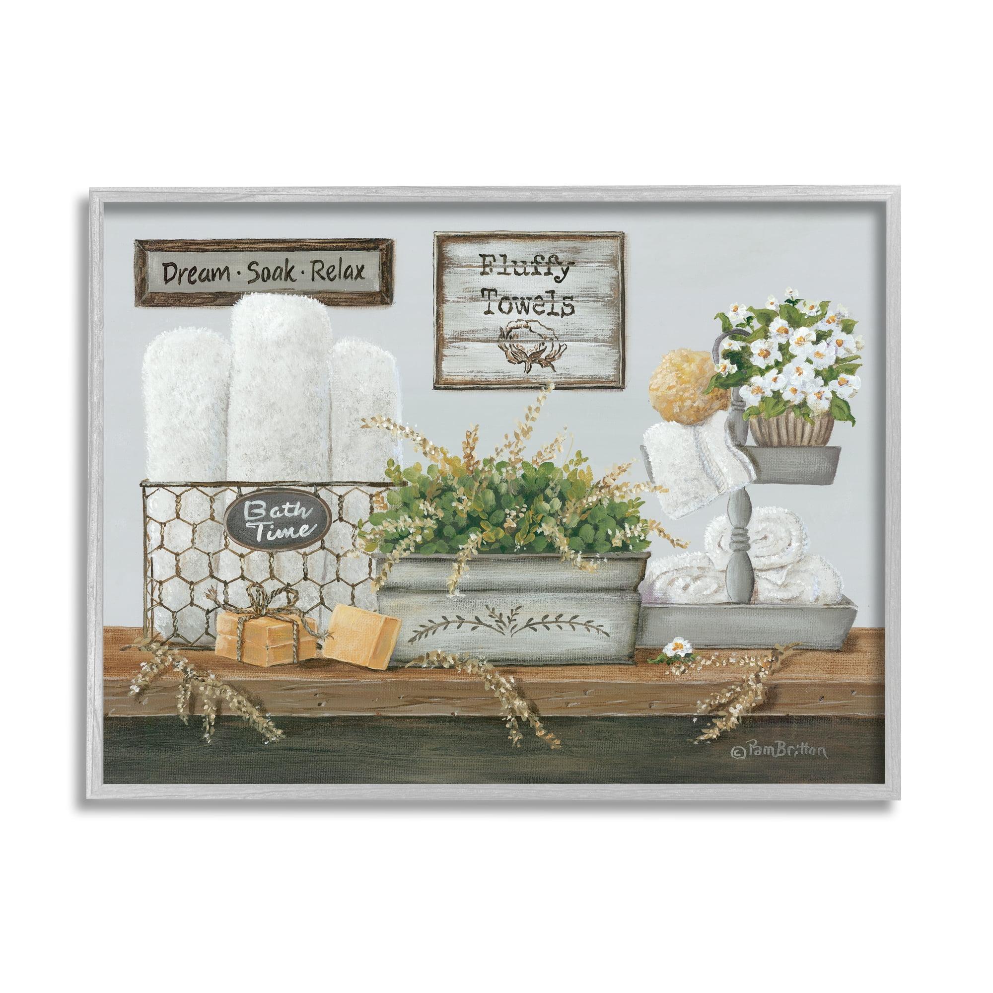 " Country Washroom Counter Still Life Bathroom Towel "