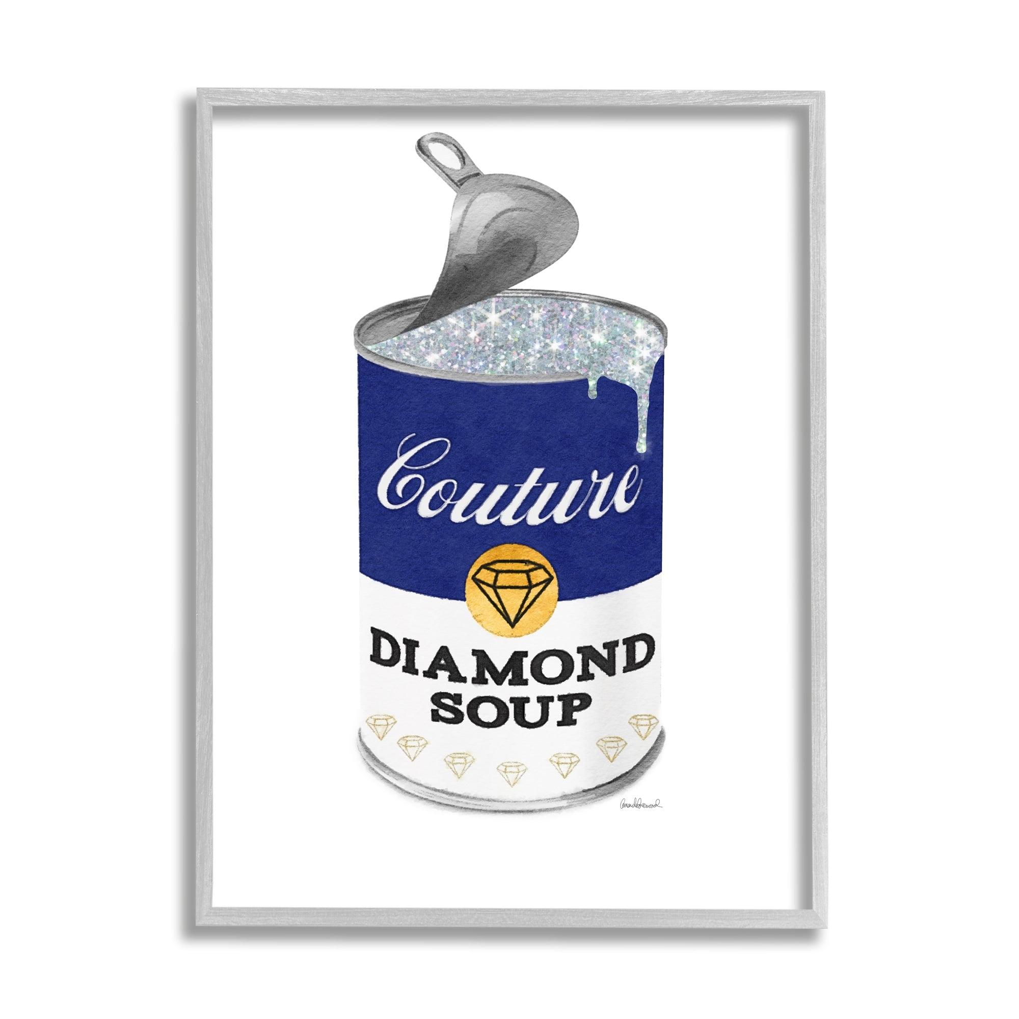 Stupell Industries Couture Blue Condensed Diamond Soup Can Sparkle Pattern, 16 x 20, Design by Amanda Greenwood