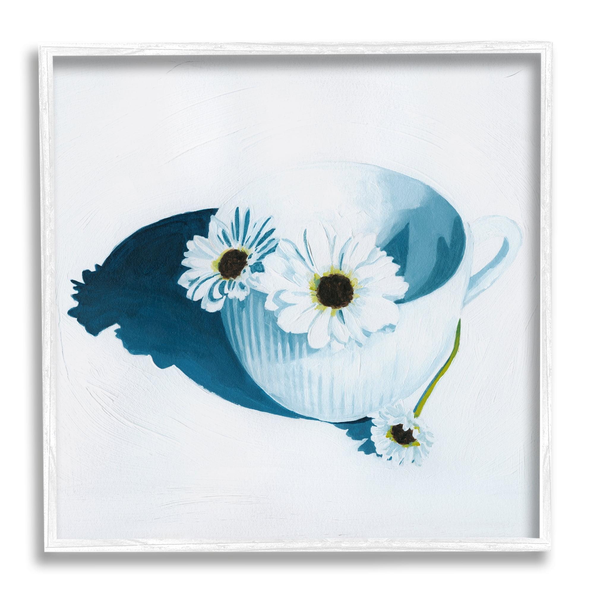 Stupell Industries " Daisies In Teacup Painting " Painting Print