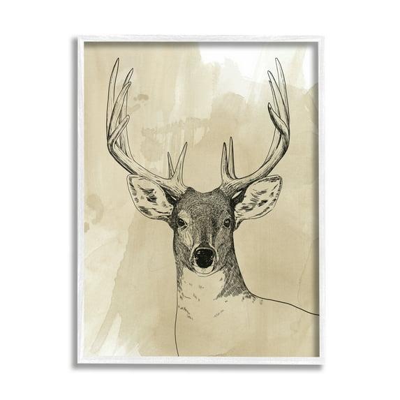 Stupell Industries " Deer Portrait Drawing " by Grace Popp