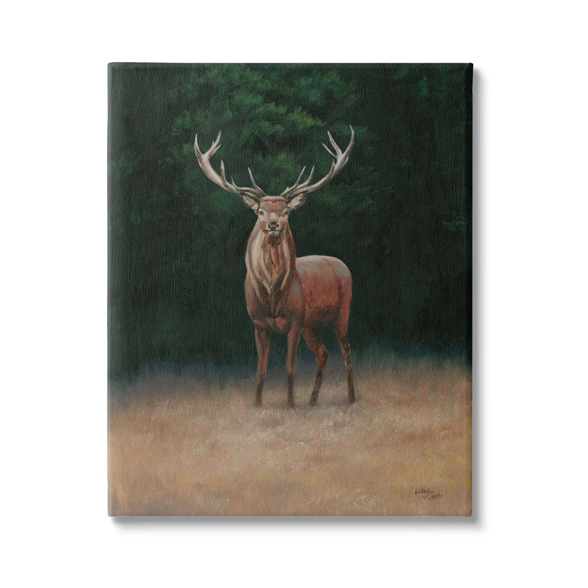 Stupell Industries " Deer In Forest Clearing " by Wellington Studio Painting Print