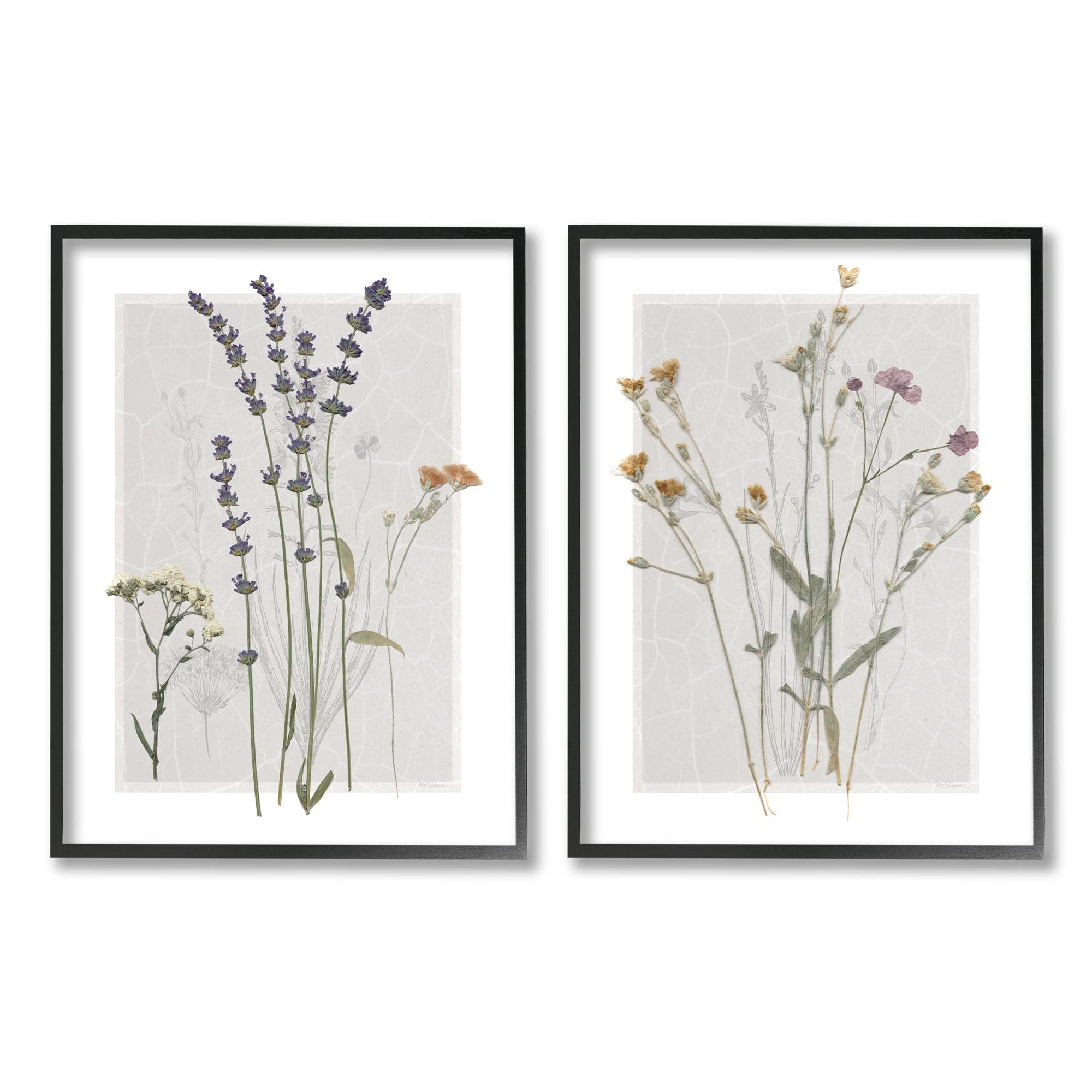 " Delicate Wildflower Herb Sprigs Lavender Nature Botanicals " by Carol Robinson 2 - Pieces