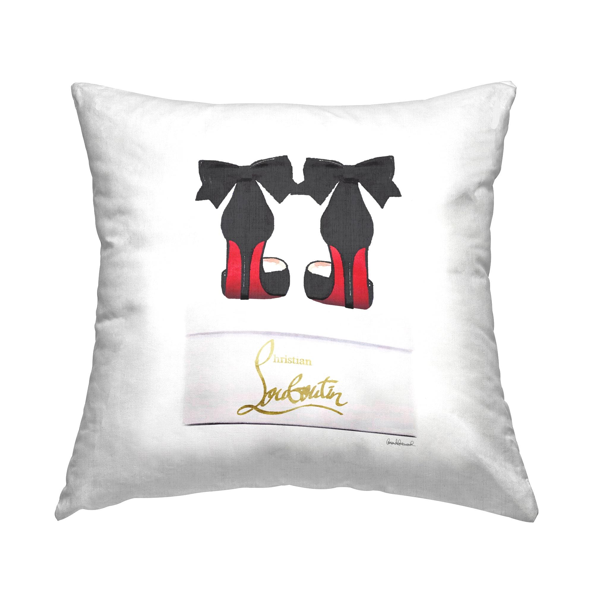 Designer Black and Red Heels Fashion Throw Pillow, 18 x 18