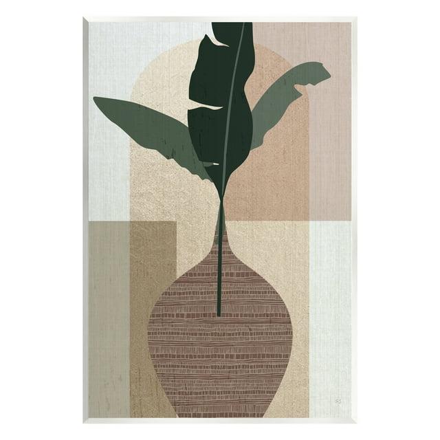 Stupell Industries Ba-239-Wood " Earth Tones Plant Sprig " by Susan Jill