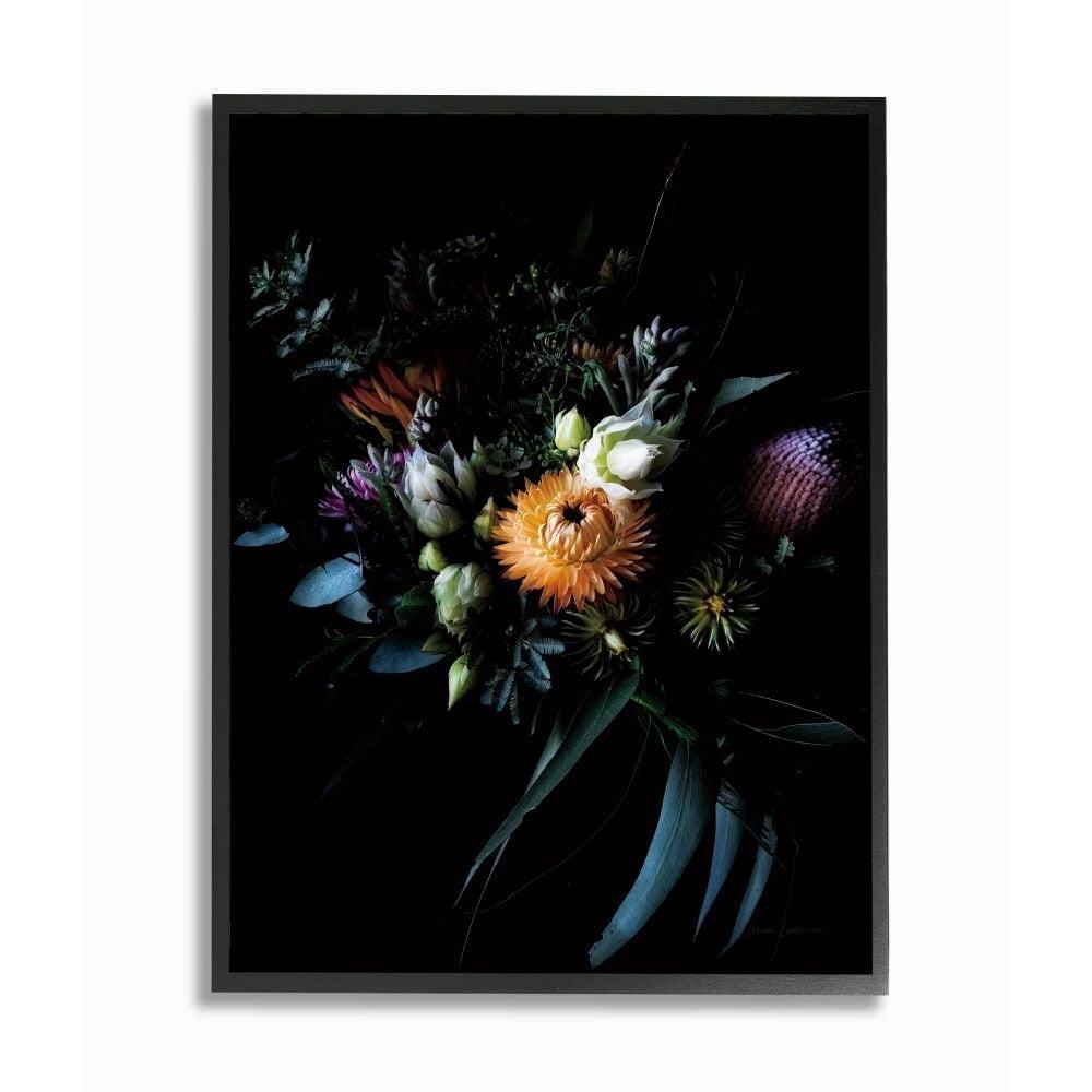 Stupell Industries Elegant Multi-Color Flower Bouquet Detail Photograph Framed Wall Art Design by Elise Catterall, 11" x 14", Gray Framed