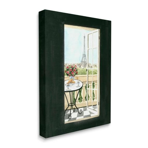 Stupell Industries " European Balcony Entrance Parisian Eiffel Tower Architecture " by Grace Popp Painting Print