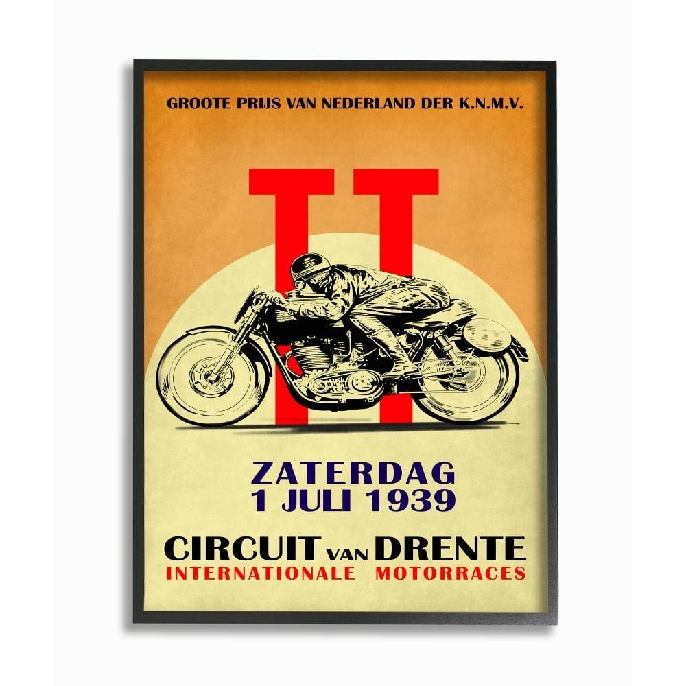 Stupell Industries " European Racing Circuit Poster Motorcycle Sport Vintage " by Ziwei Li