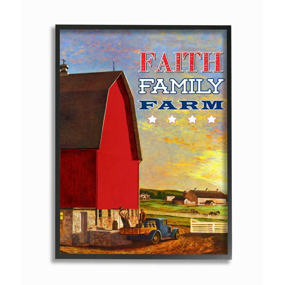 Stupell Industries " Faith Family American Farm Rustic Word Design " by The Saturday Evening Post