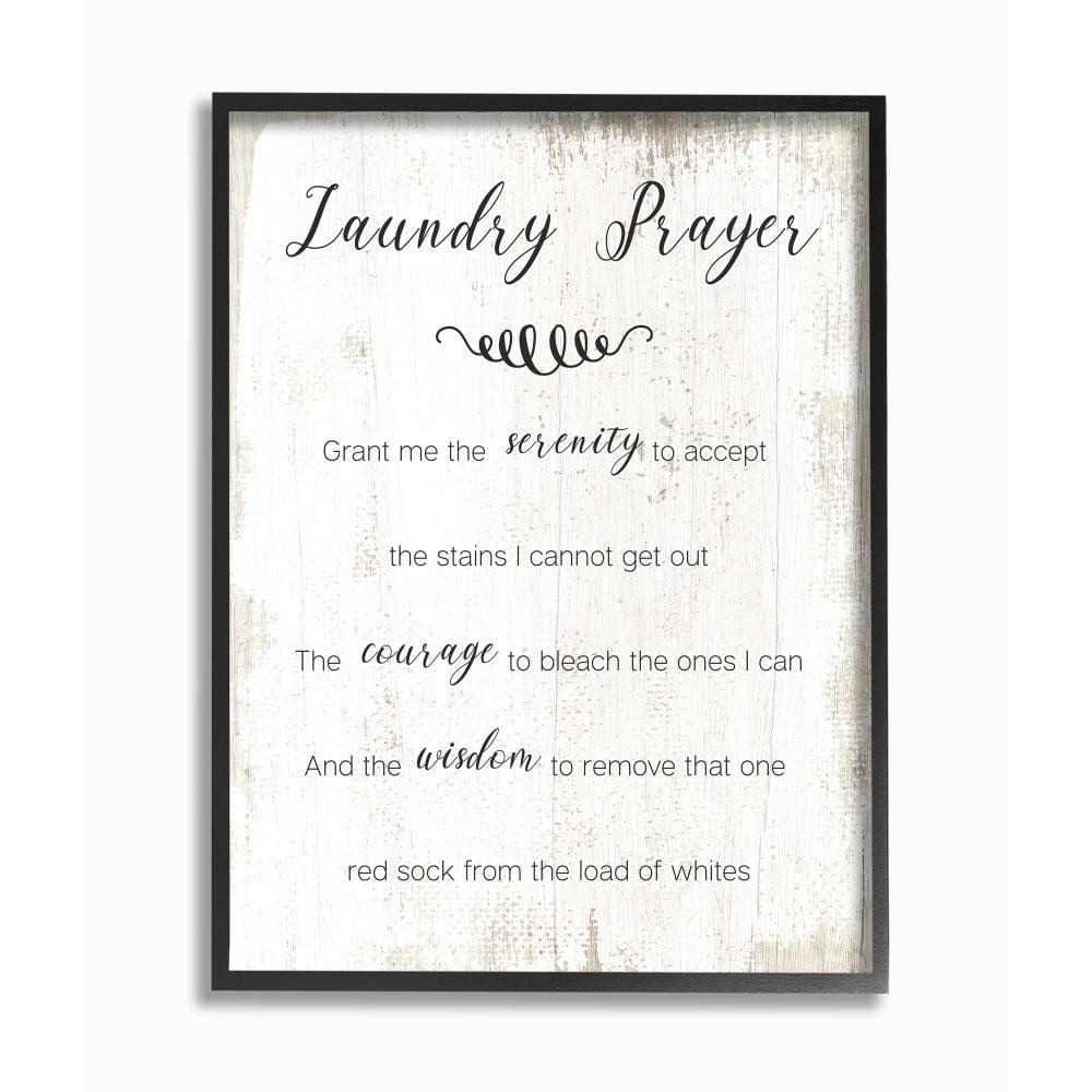 Black Framed Laundry Prayer Religious Canvas Print, 24x30