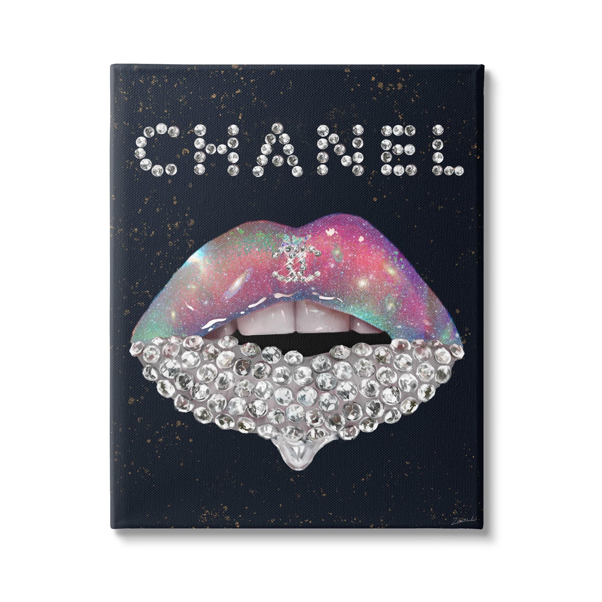 Stupell Industries Fashion Brand Glam Lips Beauty & Fashion Painting Gallery Wrapped Canvas Print Wall Art, 24 x 30