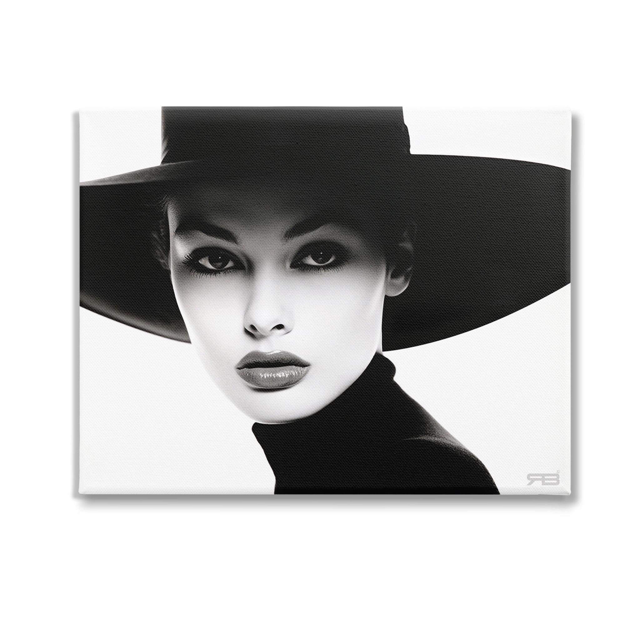 Stupell Industries Female Fashion Portrait Beauty & Fashion Painting Gallery Wrapped Canvas Art Print Wall Art, 20 x 16