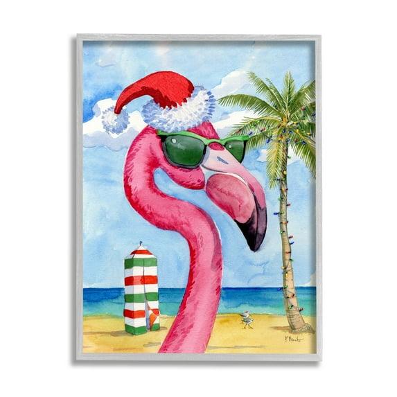 Stupell Industries " Flamingo Tropical Christmas " by Paul Brent