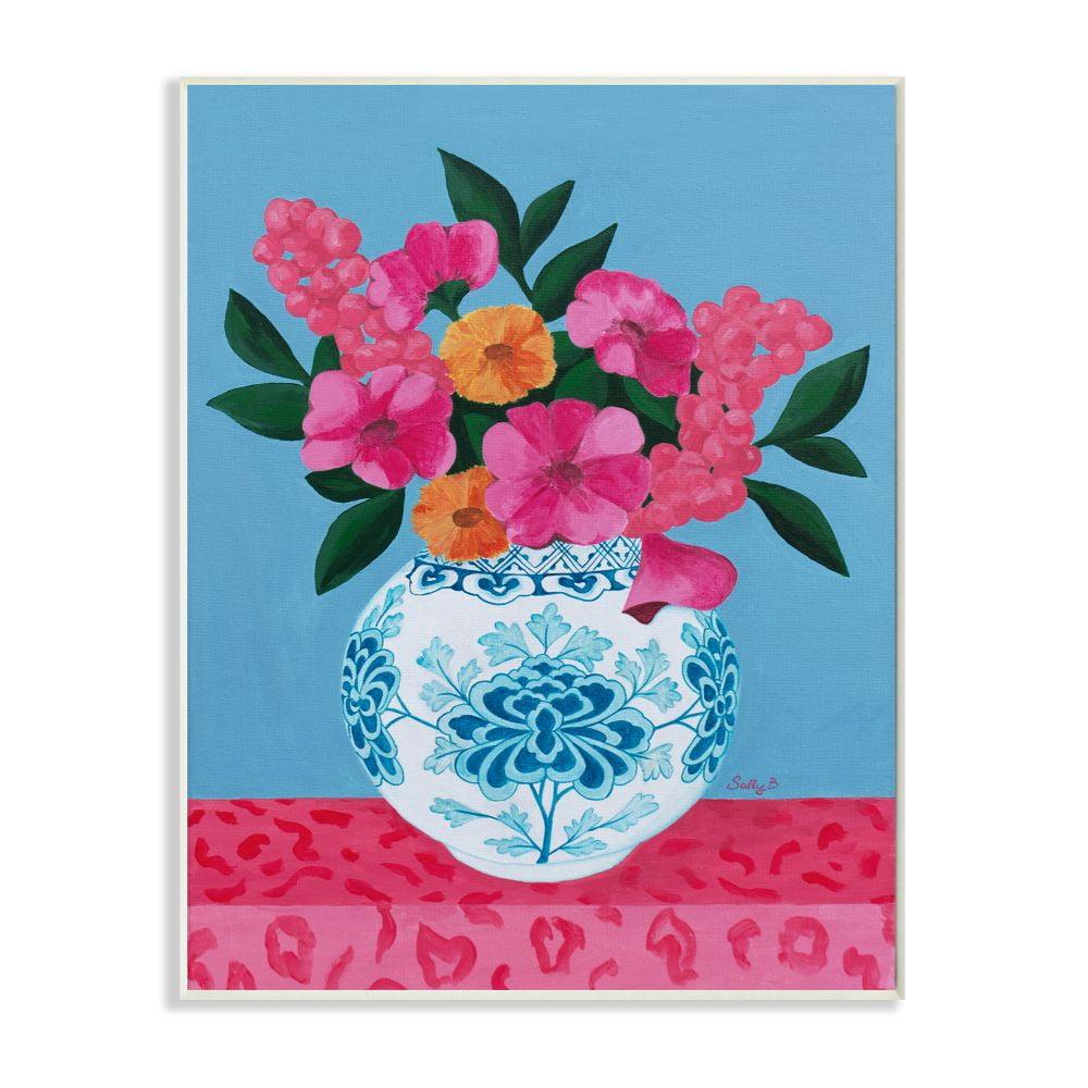 Stupell Industries " Flower Vase Pink Blue " by Sally B