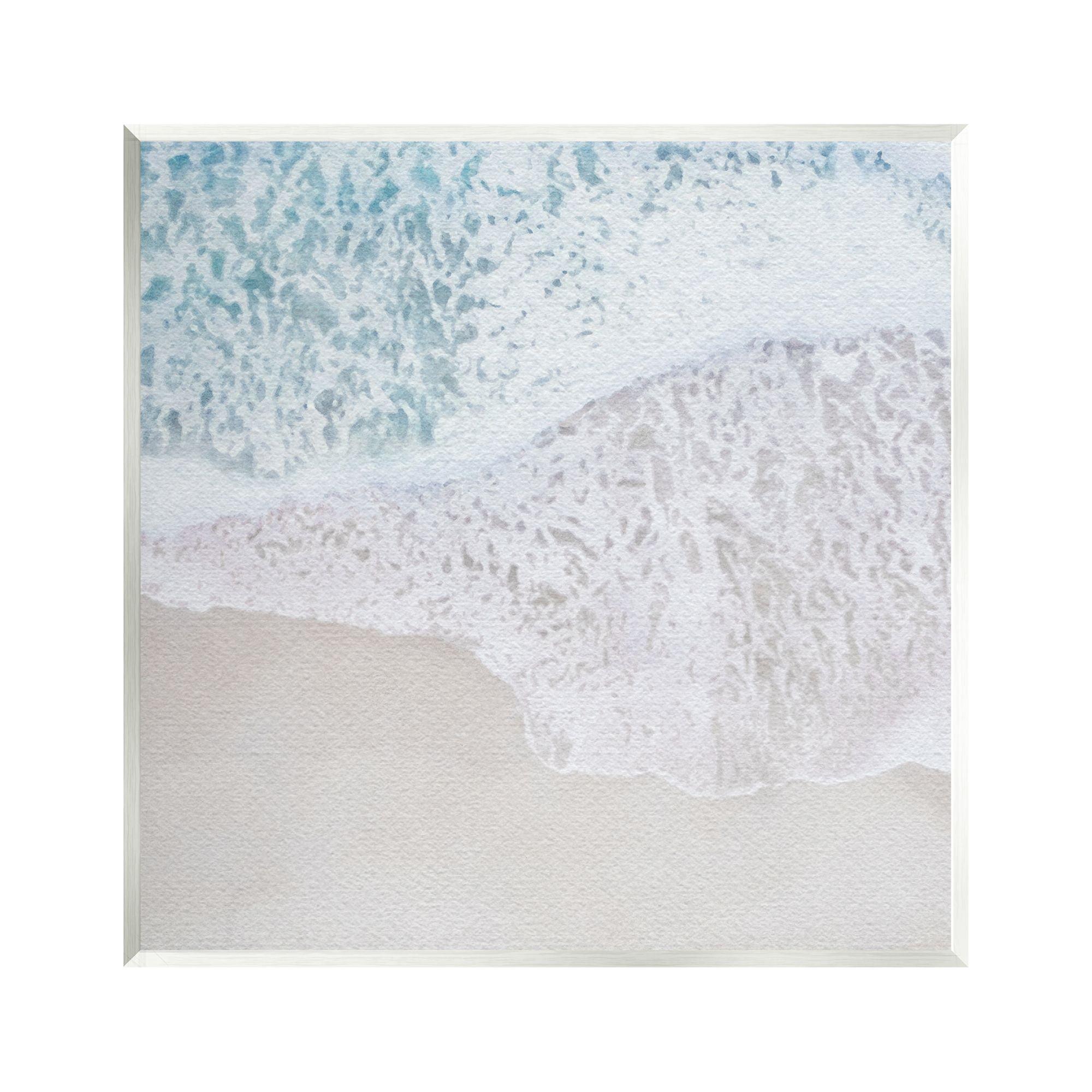 Foamy Ocean Waves Coastal Photography 12" x 12" MDF Wall Art