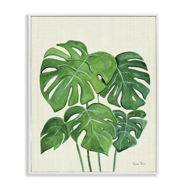 Stupell Industries Green Monstera Bundle Botanical & Floral Painting White Framed Art Print Wall Art, 24 x 30