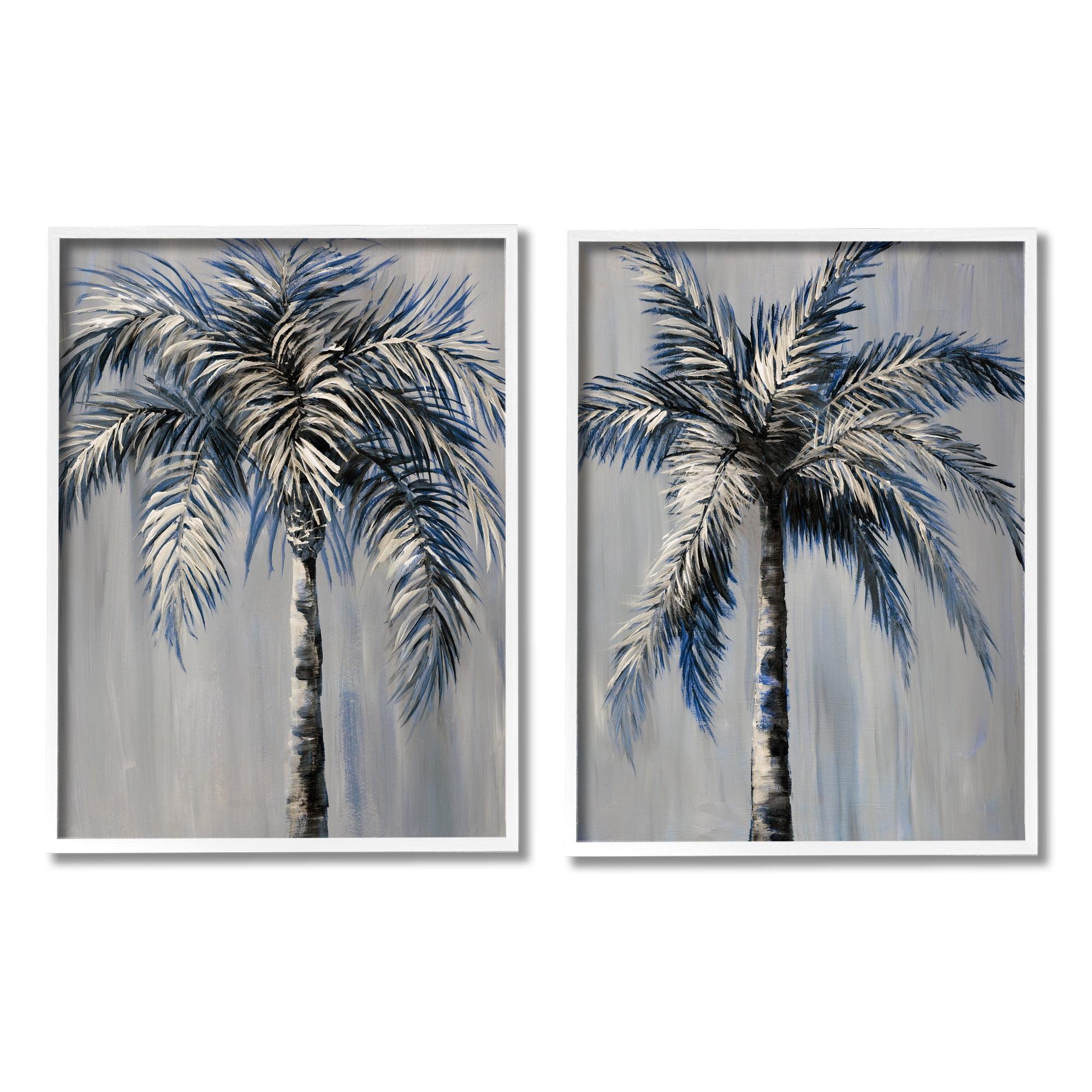 Stupell Industries A2-592-Giclee " Gray Modern Palm Trees " by Nan 2 - Pieces Painting Print