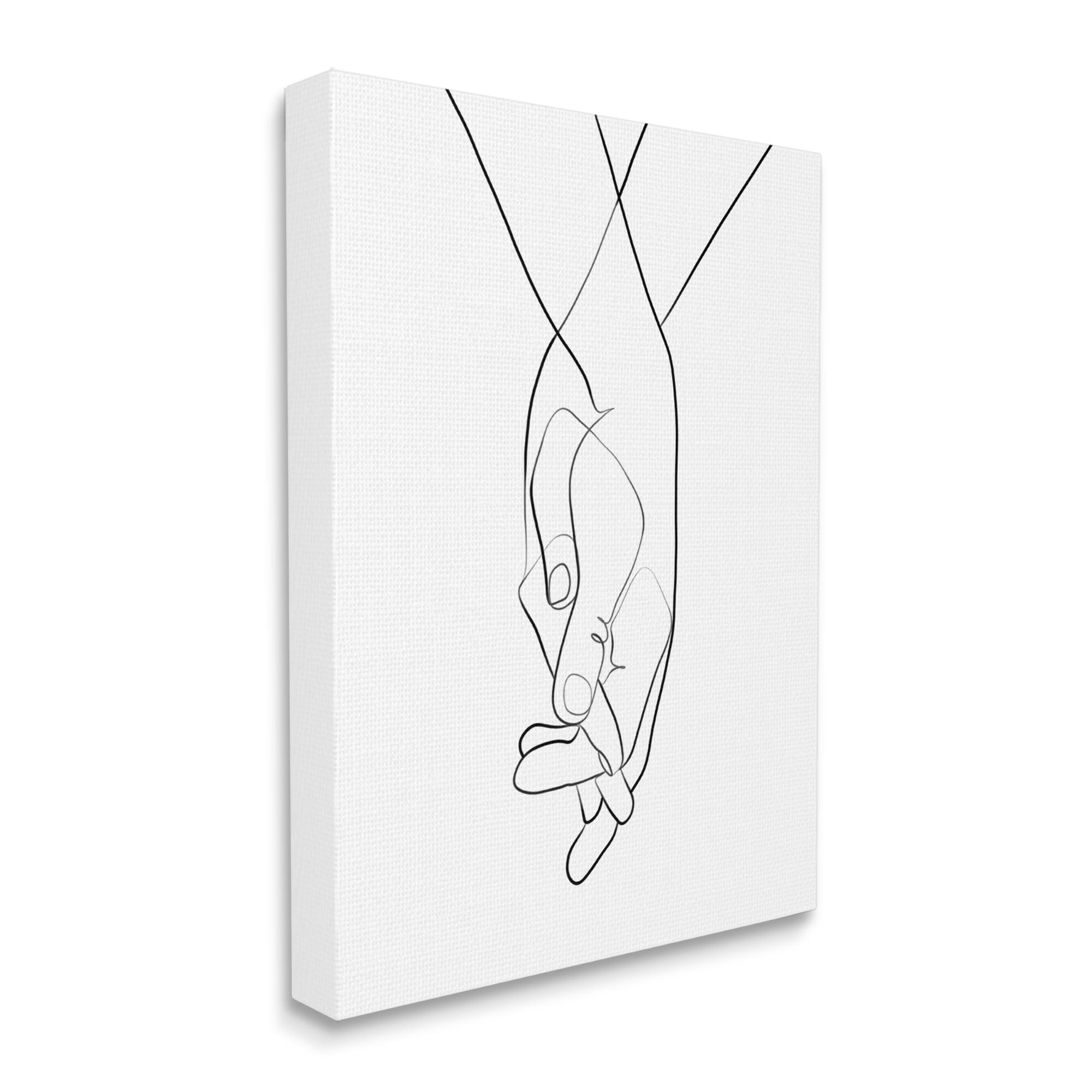 Stupell Industries Hands Intertwined Romantic Gesture Minimal Linework