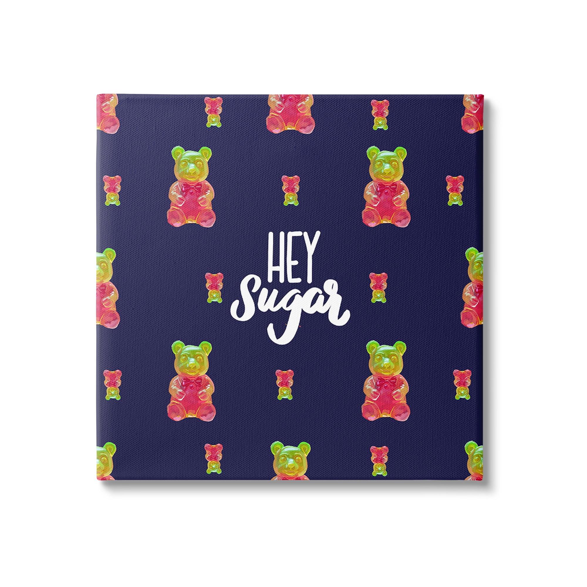 Stupell Industries Hey Sugar Candy Bear Food & Beverage Painting Gallery Wrapped Canvas Art Print Wall Art, 24 x 24