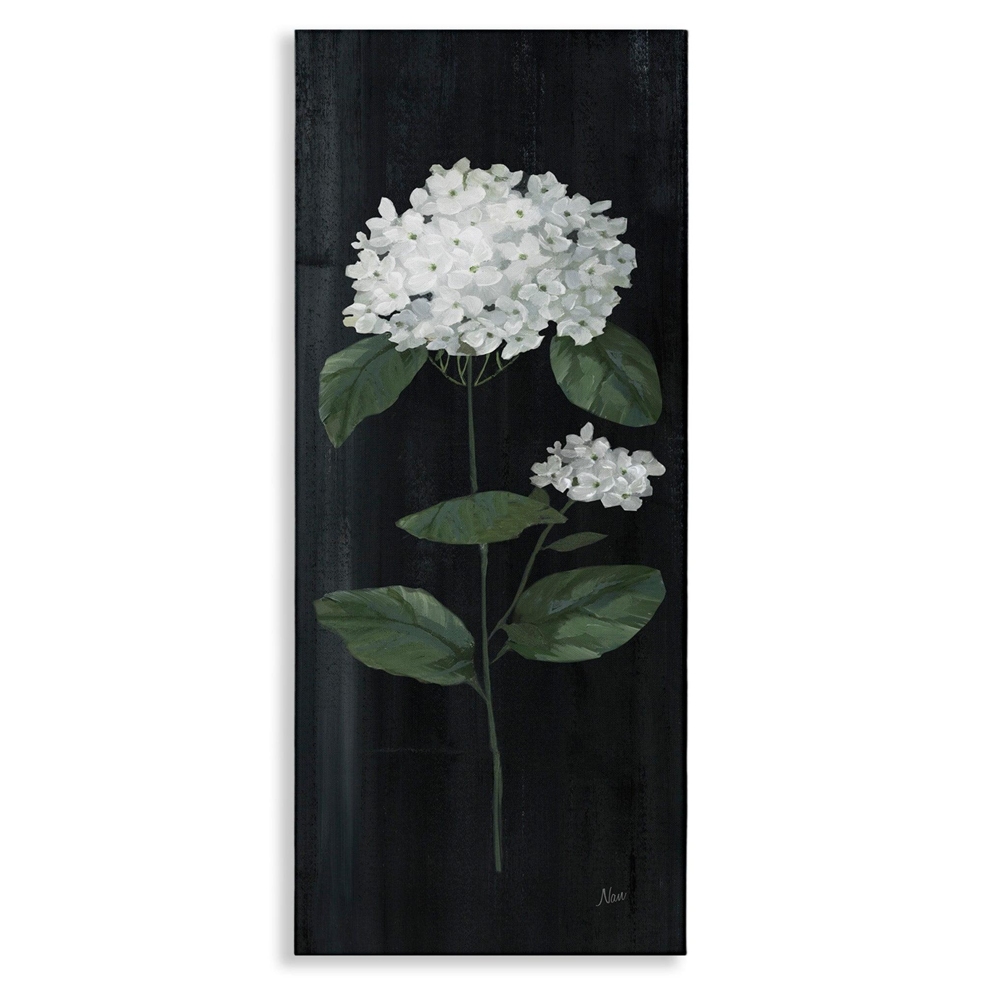 Stupell Industries " Hydrangea Flower Blossom Distressed Dark Background " by Nan Painting Print