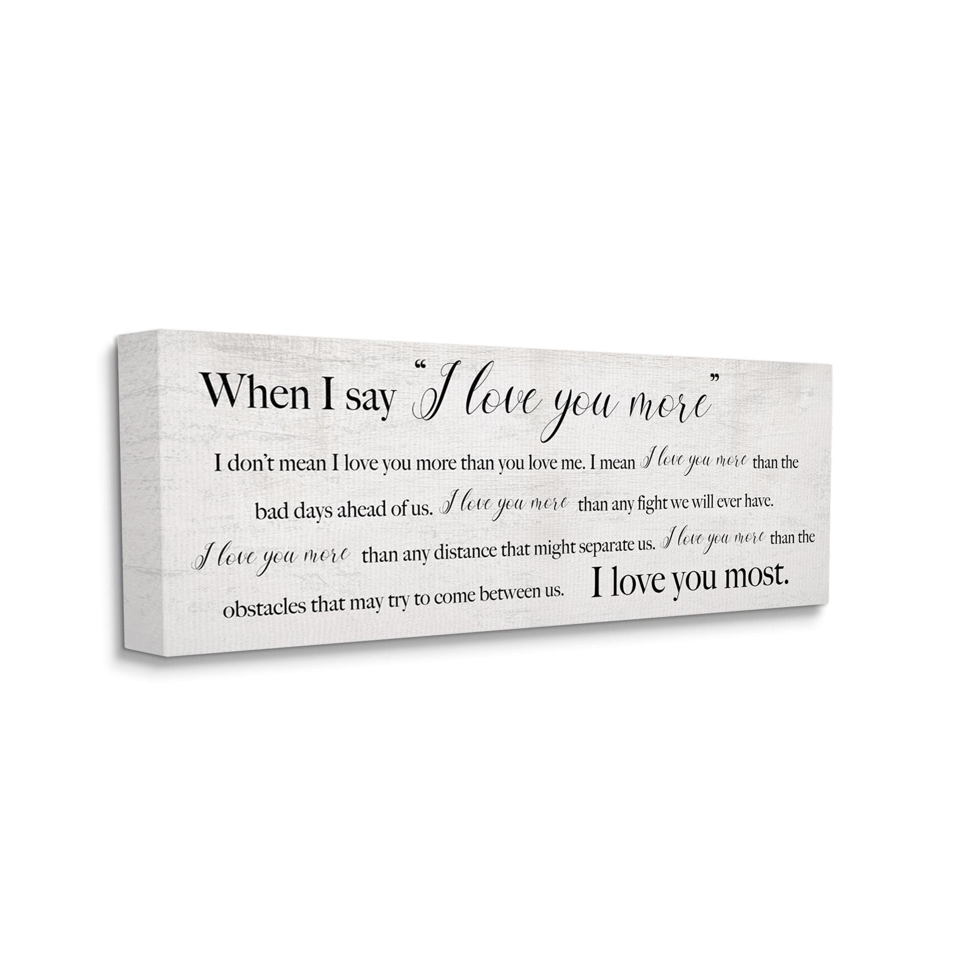 I Love You Most Sentiments Beige Canvas Wall Art, 17 x 40