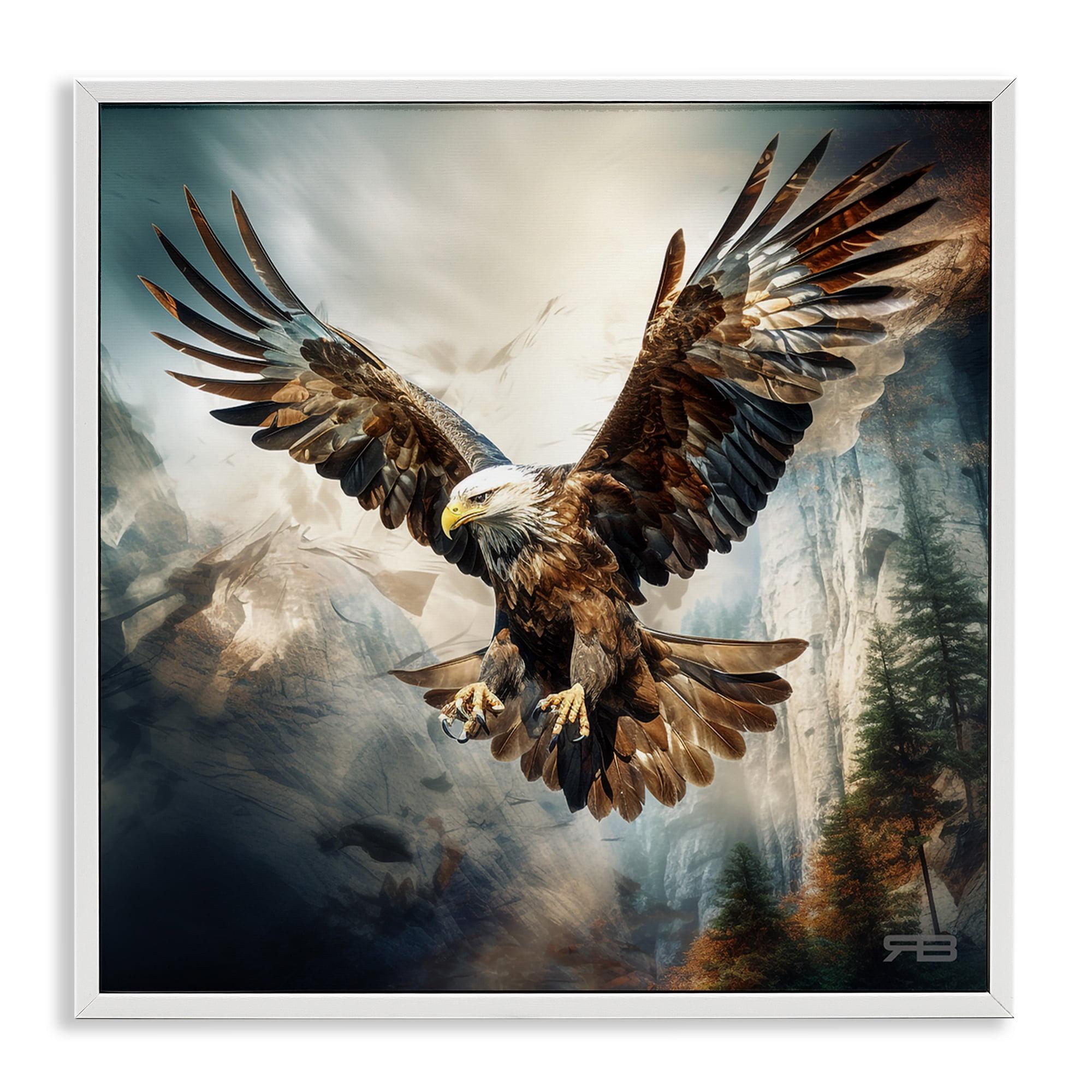 Stupell Industries Intense Eagle Spreading Wings, 12" x 12"