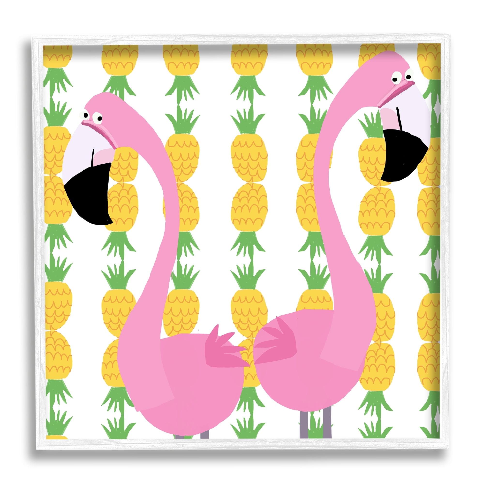 Stupell Industries Kids' Flamingo Pair Pineapple Art