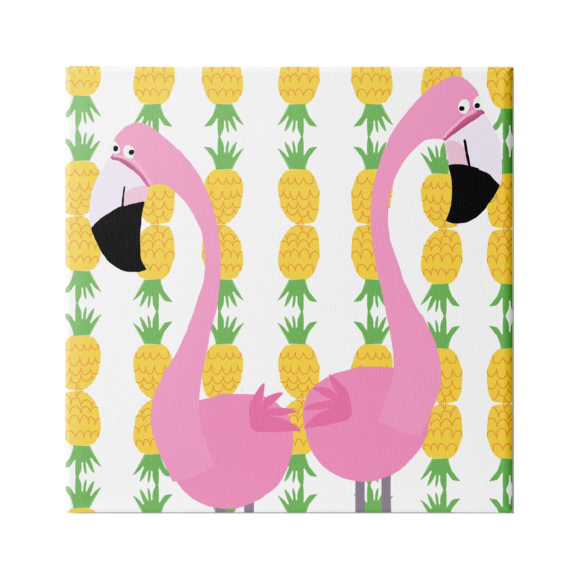 Stupell Industries Kids' Flamingo Pair Pineapple Art