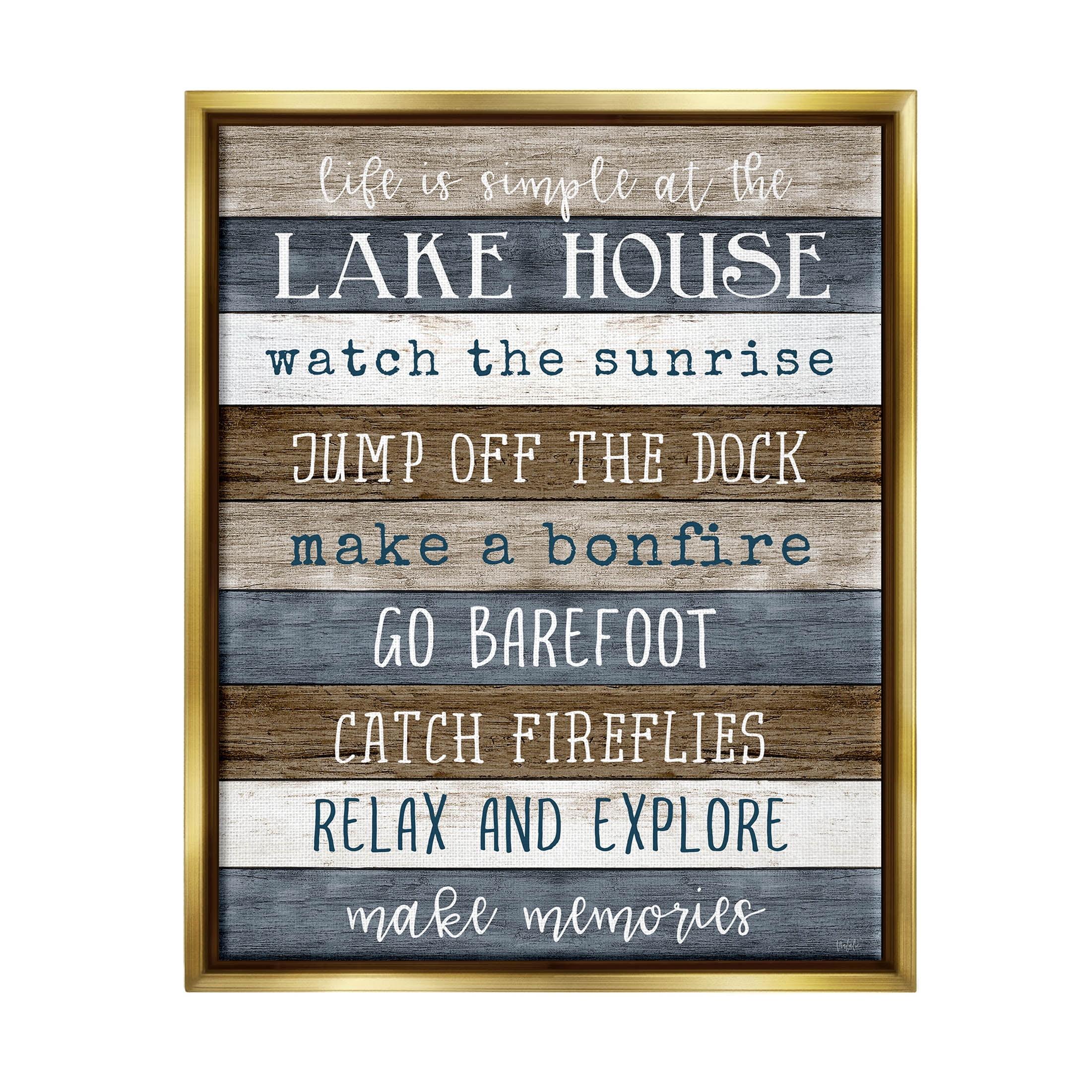Stupell Industries " Life Is Simple Lake House List " by Natalie Carpentieri