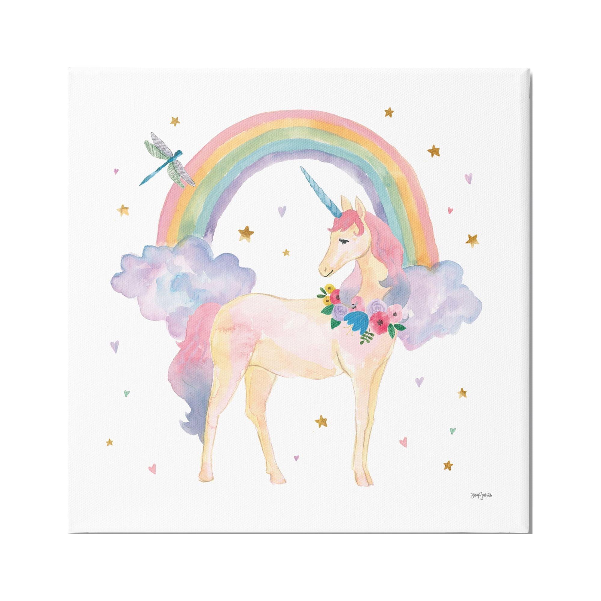 Stupell Industries Magical Friends Unicorn Fairy Tales & Fantasy Painting Gallery Wrapped Canvas Print Wall Art, 36 x 36