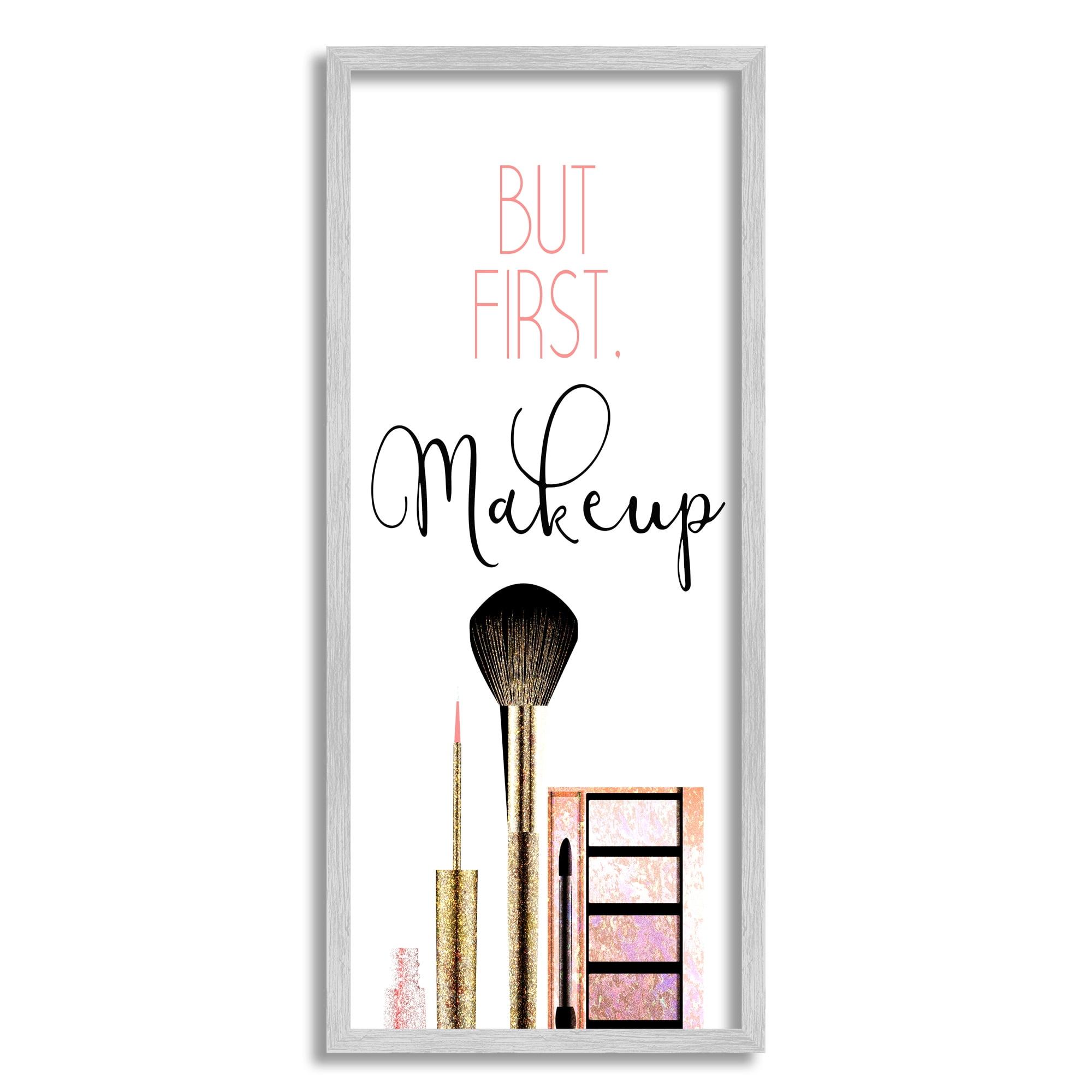 Makeup Fashion Designer Modern Pink Canvas Print with Gray Frame