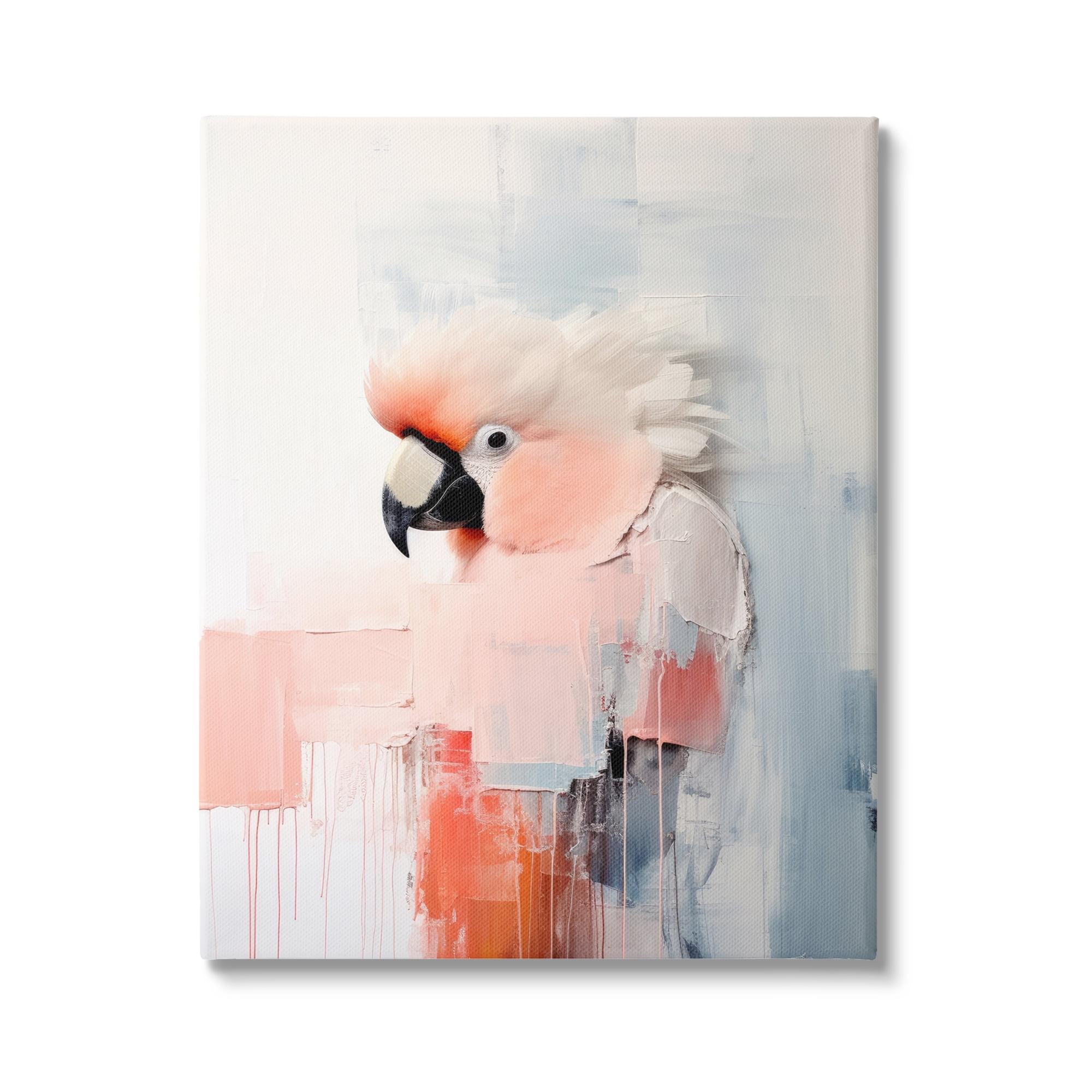 Stupell Industries Modern Cockatoo Portrait Animals & Insects Painting Gallery Wrapped Canvas Art Print Wall Art, 16 x 20