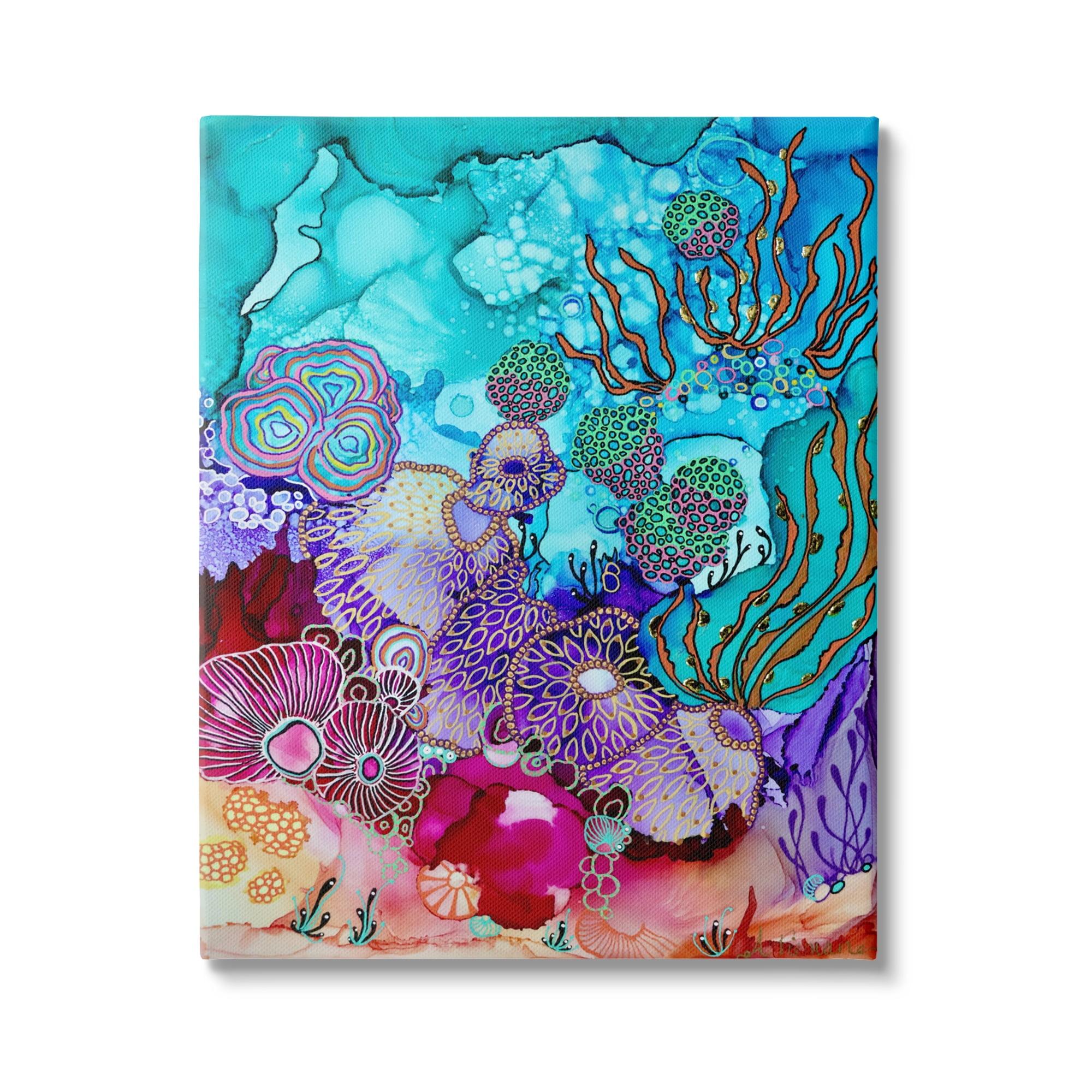 Az-950-Framed " Modern Coral Reef " by Amy Tieman