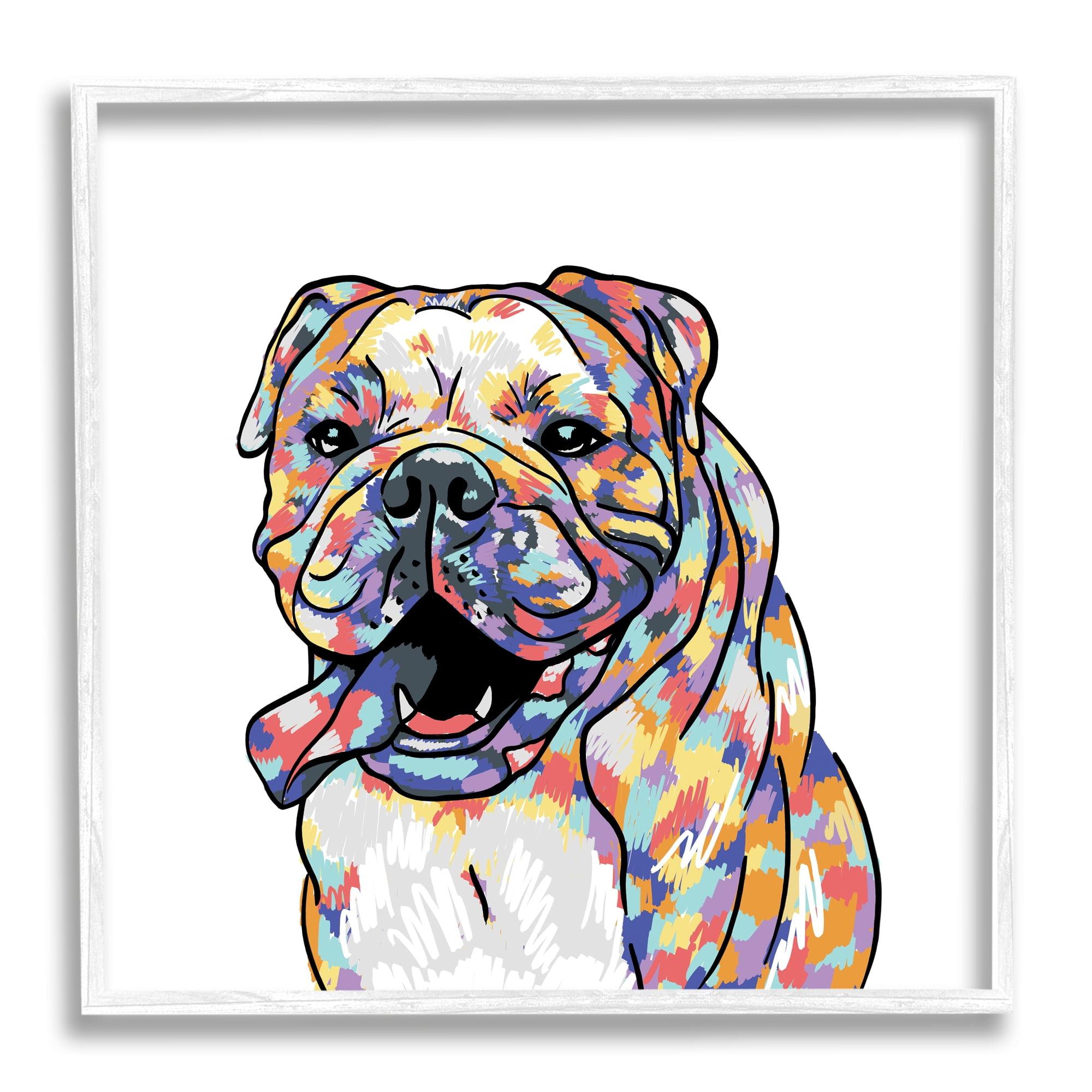 Stupell Industries " Modern Happy Bulldog " by Masey St. Studios