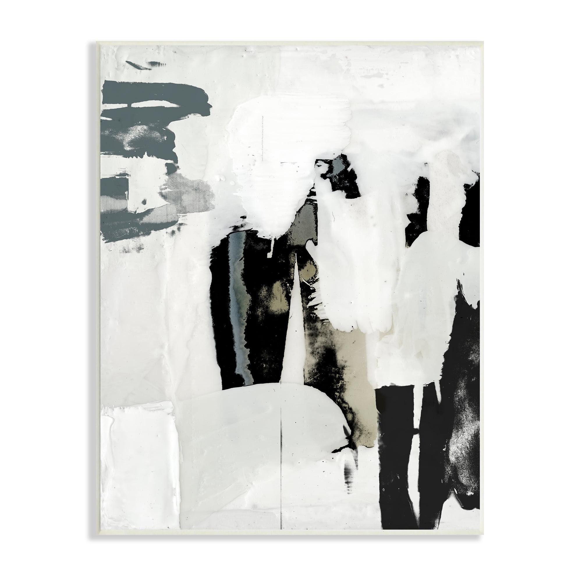 Stupell Industries Modern Industrial Abstraction Distressed Layered Tones Black Gray by Jennifer Goldberger - Painting on Canvas | Wayfair