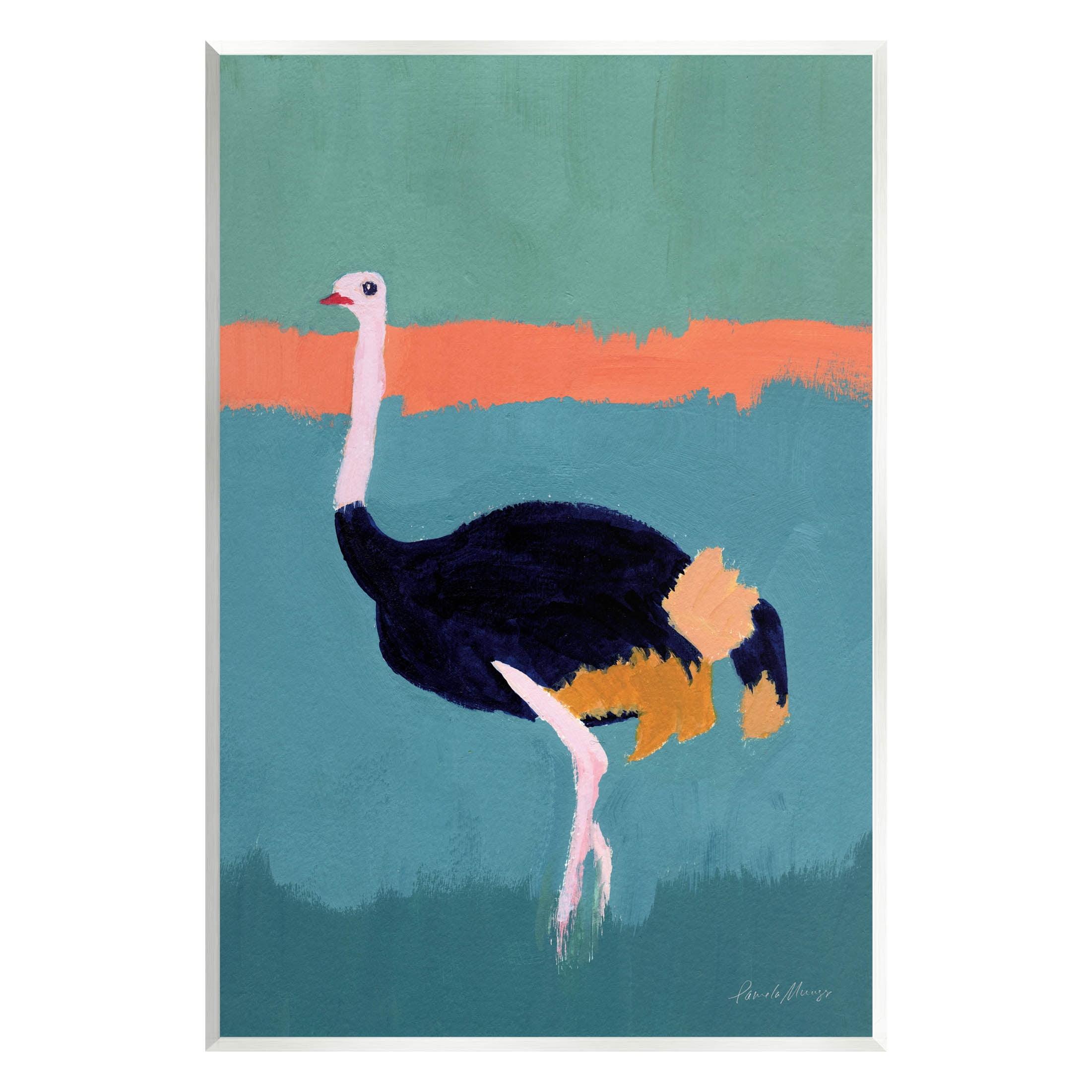 " Modern Ostrich Wildlife Painting " by Pamela Munger