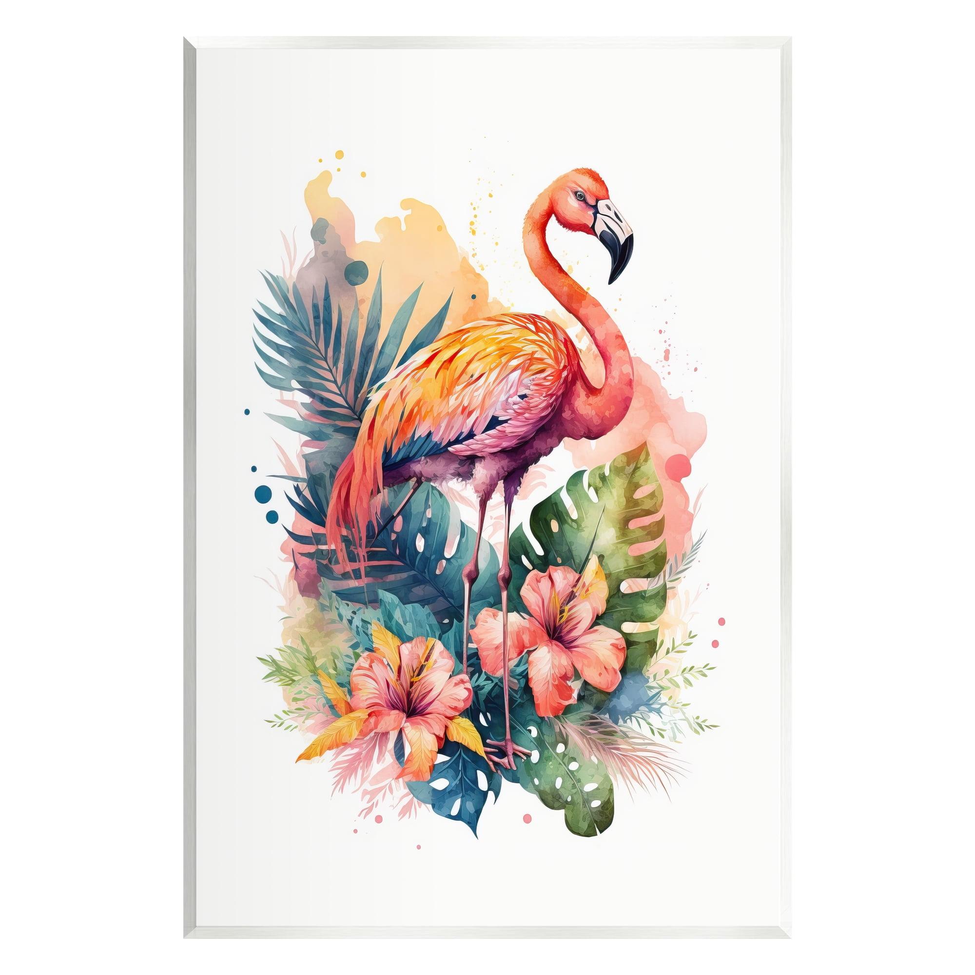 Stupell Industries Ba-032-Framed " Modern Tropical Flamingo " by LSR Design Studio