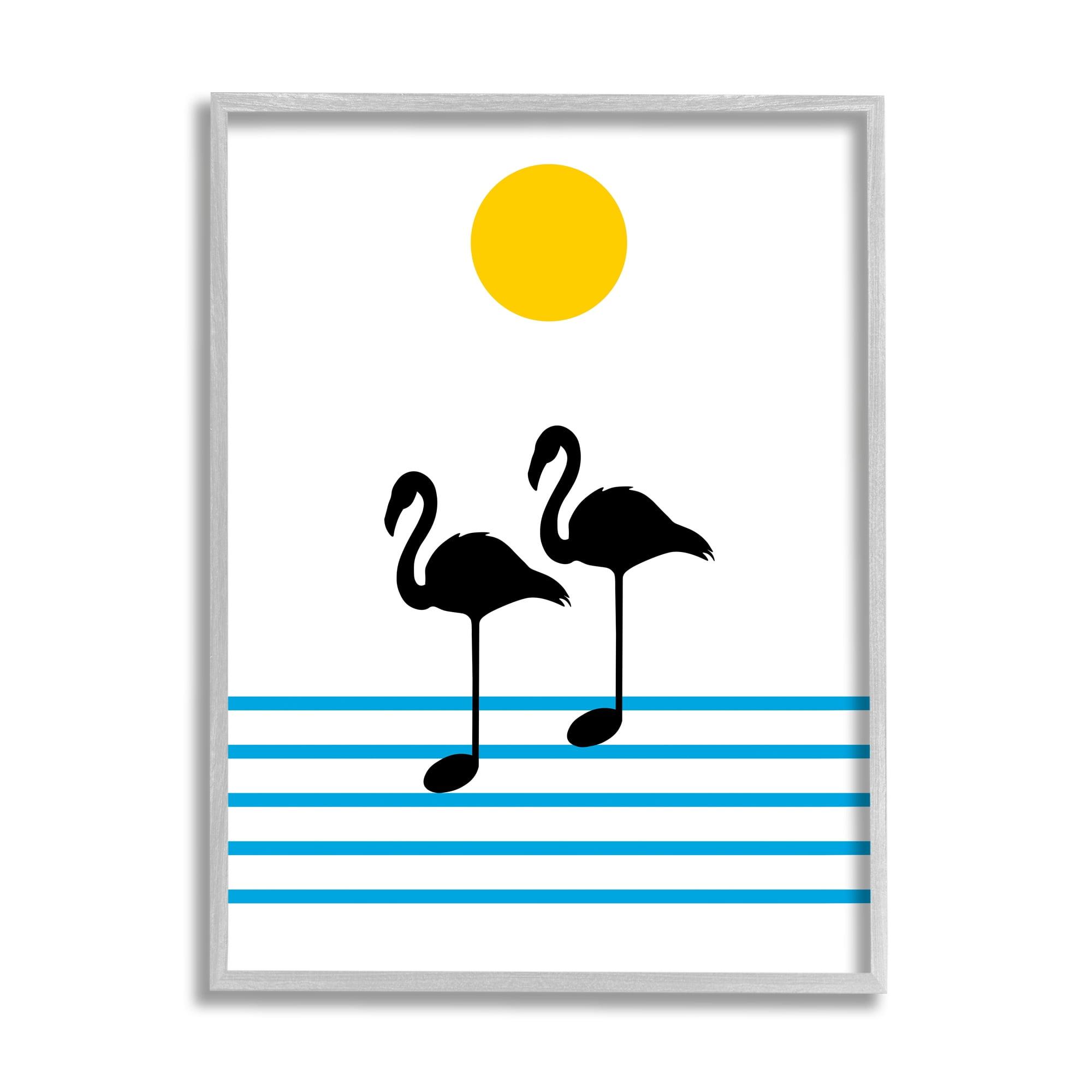 Stupell Industries " Morning Sound Flamingo Silhouettes Music Chart Abstraction " by Atelier Posters