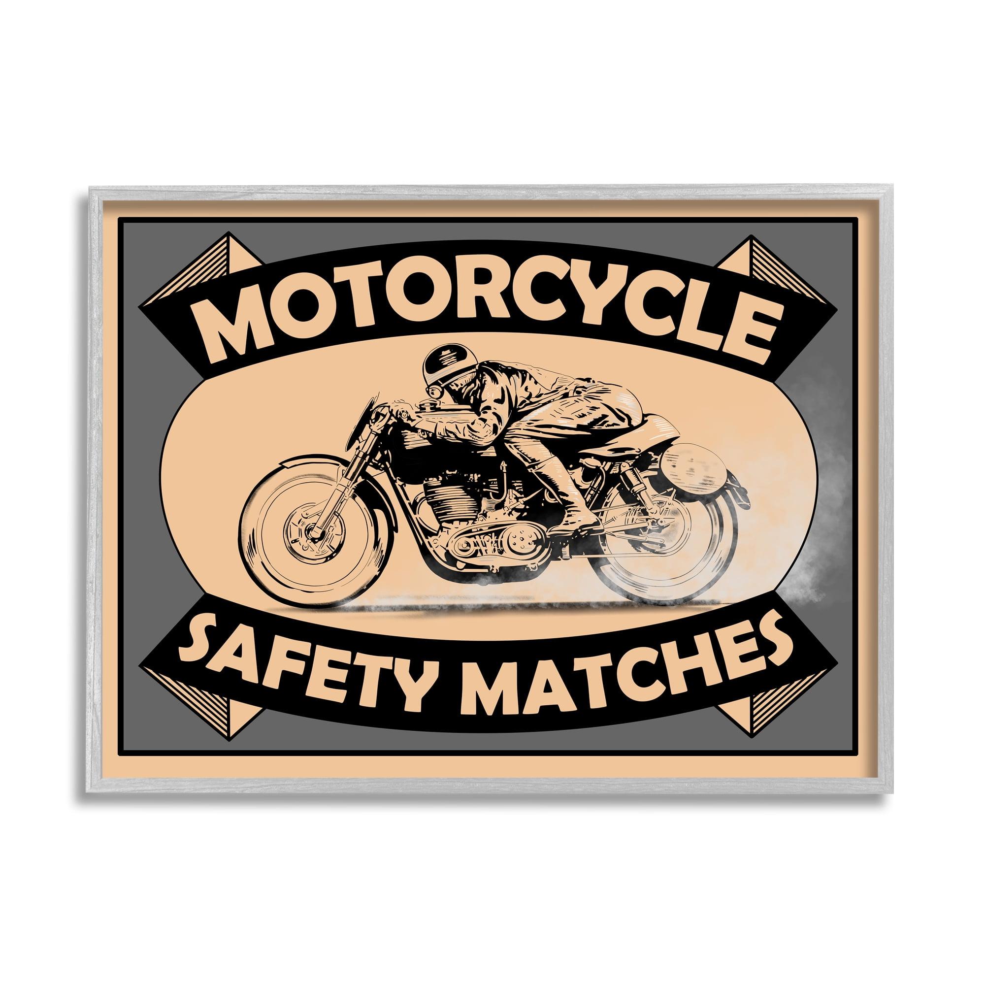 Motorcycle Safety Matches Gray and Tan Canvas Print