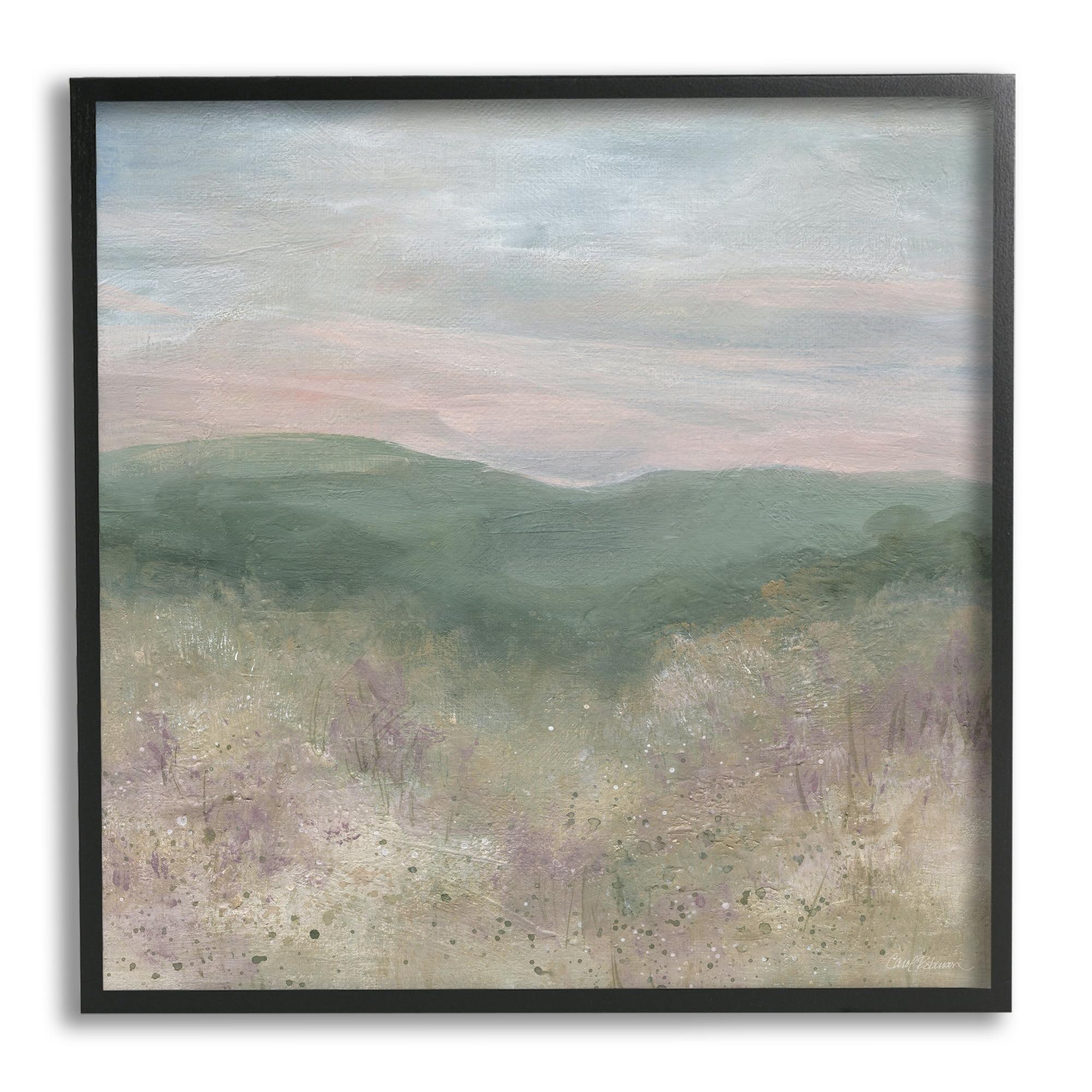 Mysterious Mountain Landscape Abstract Canvas Print with Black Frame