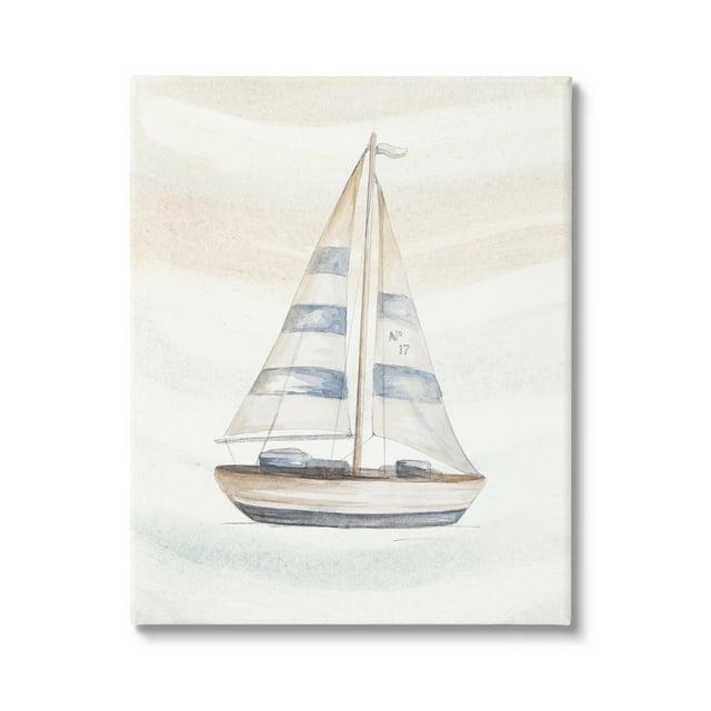 Stupell Industries " Nautical Sailboat Drifting Pale Abstract Ocean Waves " by Patricia Pinto Painting Print