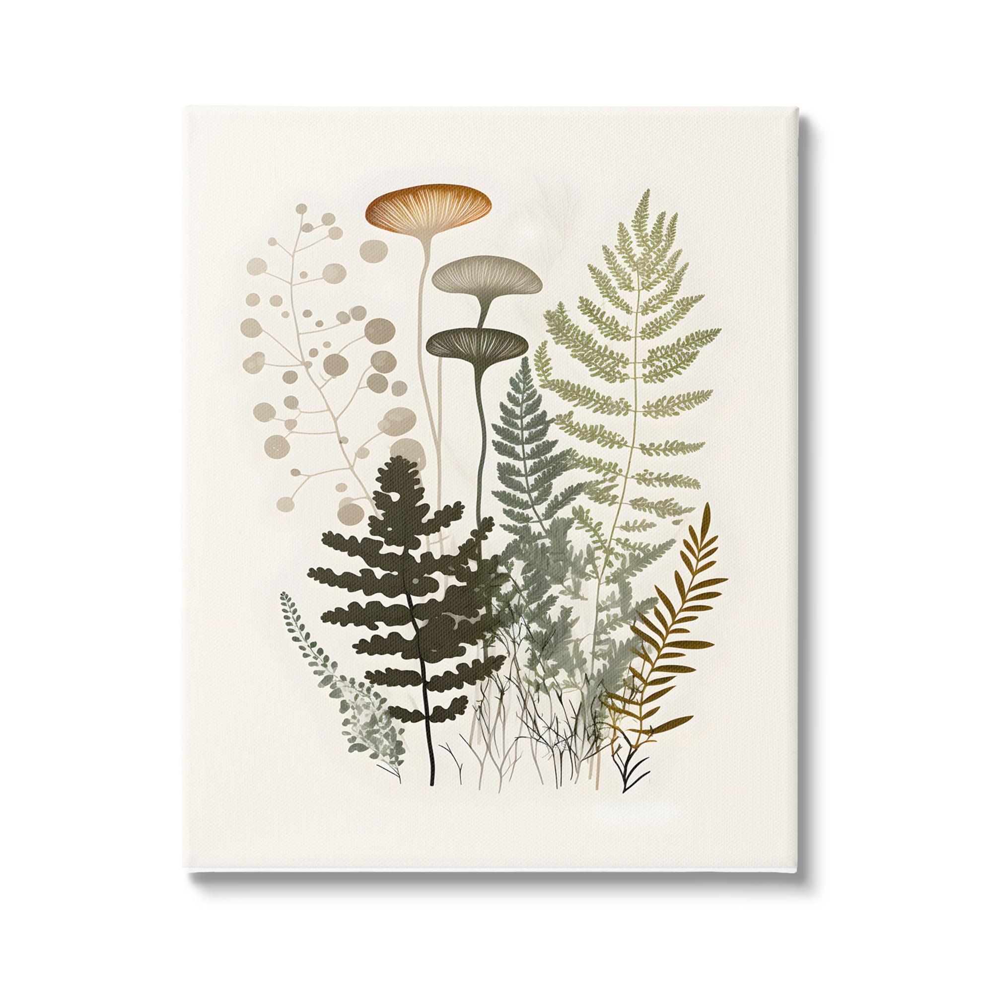 Stupell Industries Neutral Forest Ferns Botanical & Floral Painting Gallery Wrapped Canvas Art Print Wall Art, 24 x 30