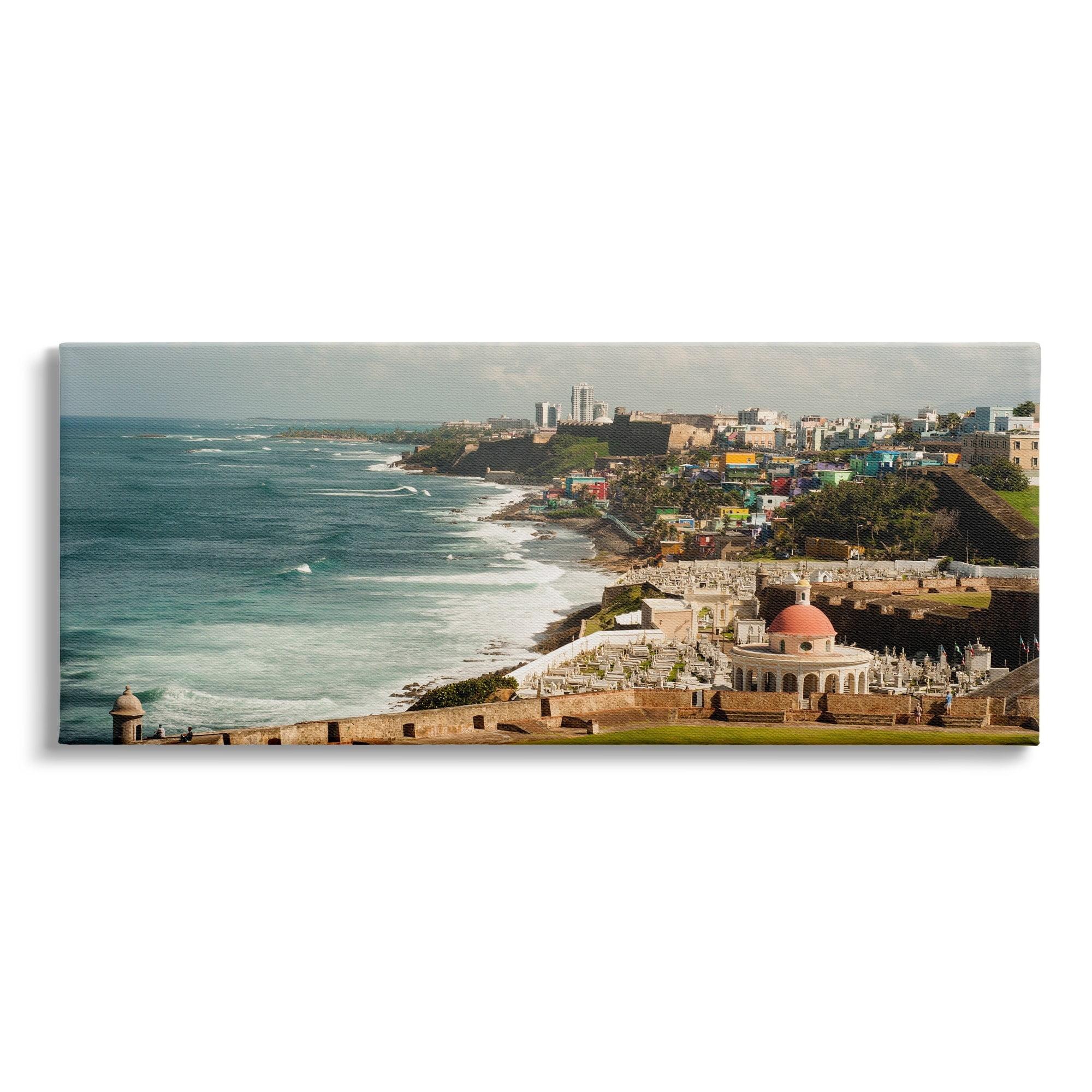 Stupell Industries " Old San Juan Puerto Rico Coastal Landscape " by Nick Saez