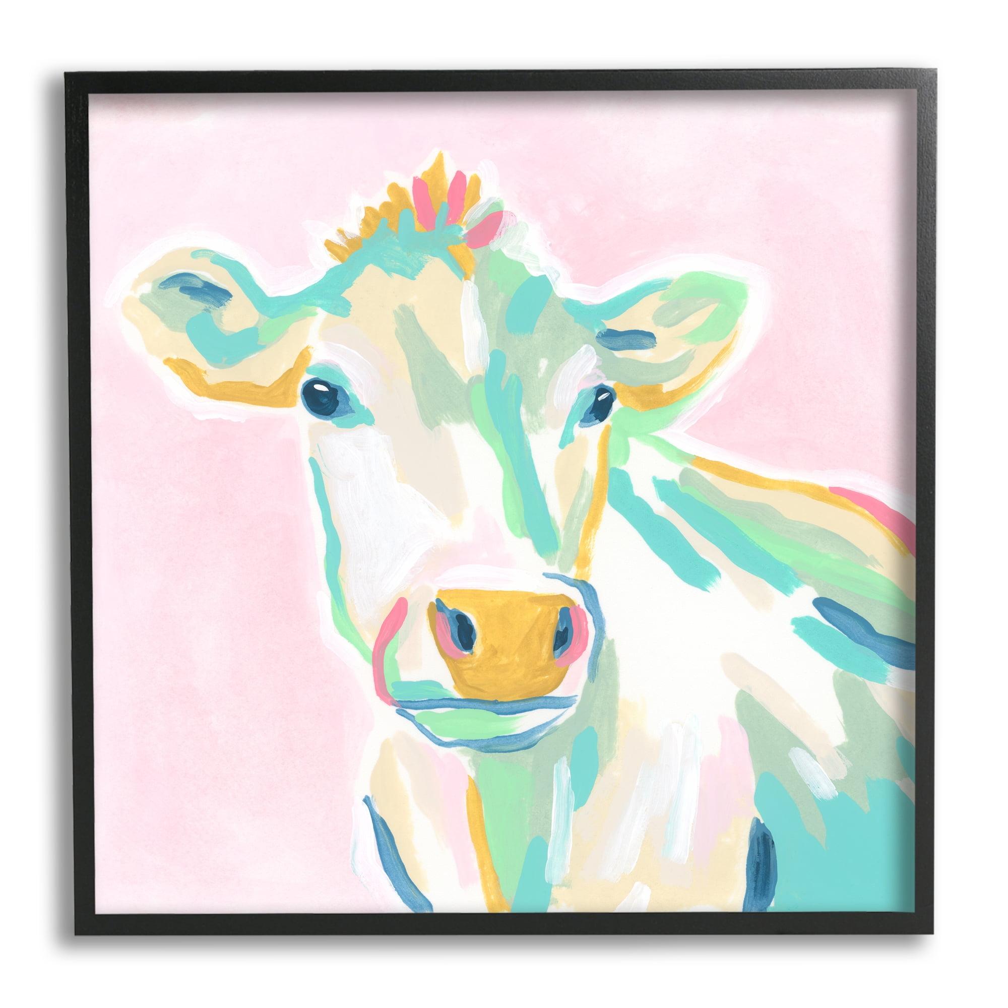 Ax-620-Giclee " Pastel Cow " by June Erica Vess Painting Print