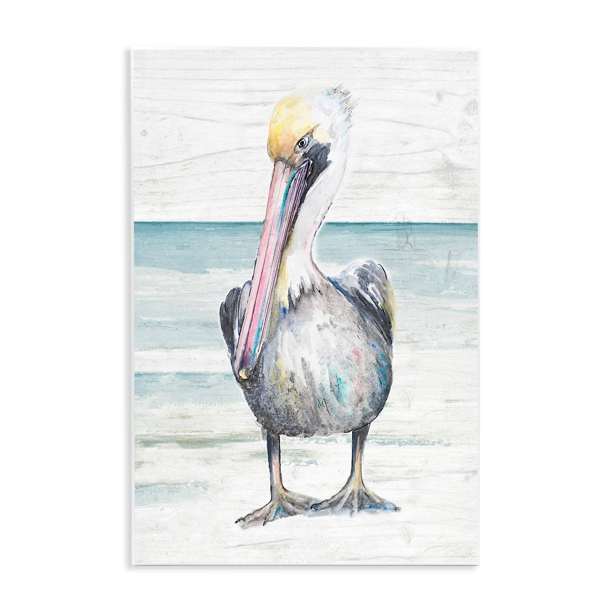 Stupell Industries " Pelican Bird Standing Beach Sand Grain Pattern " by Patricia Pinto