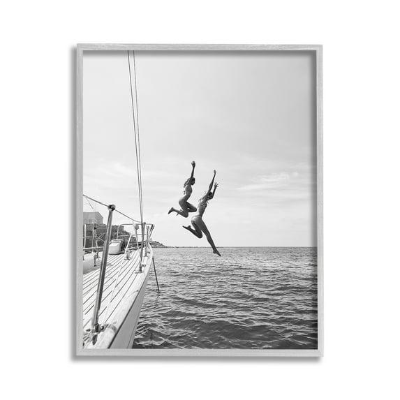Stupell Industries Bc-578_FG " People Diving From Boat " by Sisi And Seb